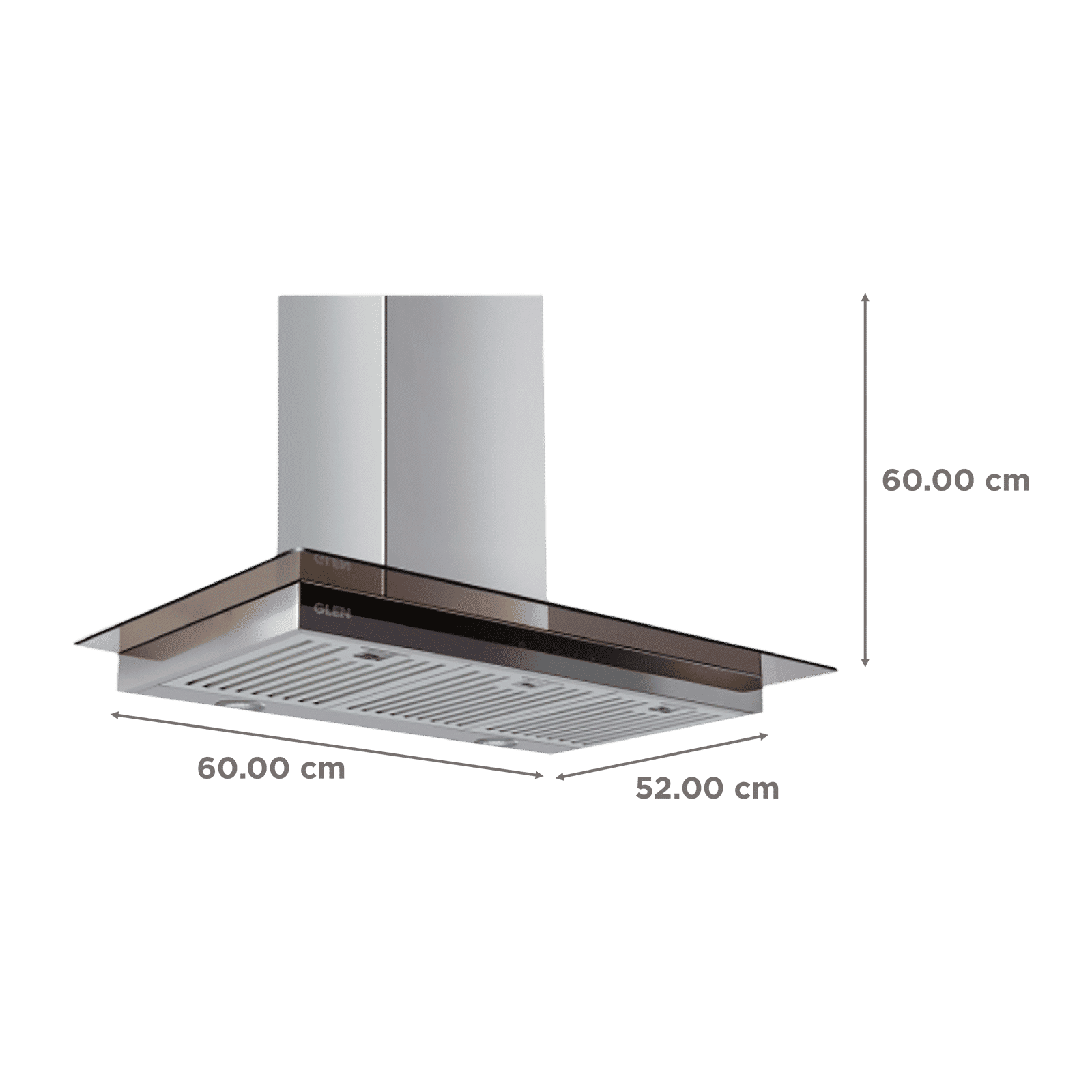 GLEN 6062 SX TS 60cm 1000m3/hr Ducted Wall Mounted Chimney with Touch Sensor Control (Silver) GLEN 6062 SX TS 60cm 1000m3/hr Ducted Wall Mounted Chimney with Touch Sensor Control (Silver)_2