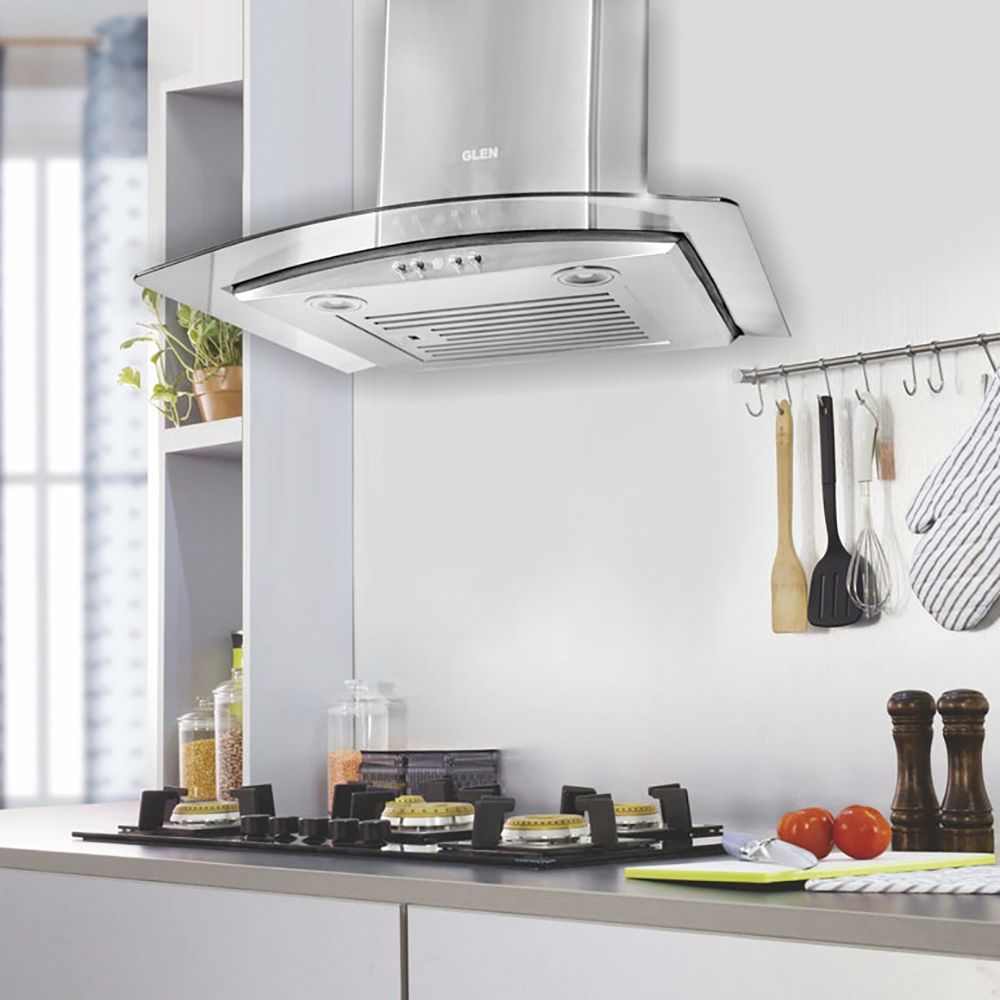 GLEN 6071 EX 60cm 1000m3/hr Ducted Wall Mounted Chimney with Push Button Control (Silver)_7