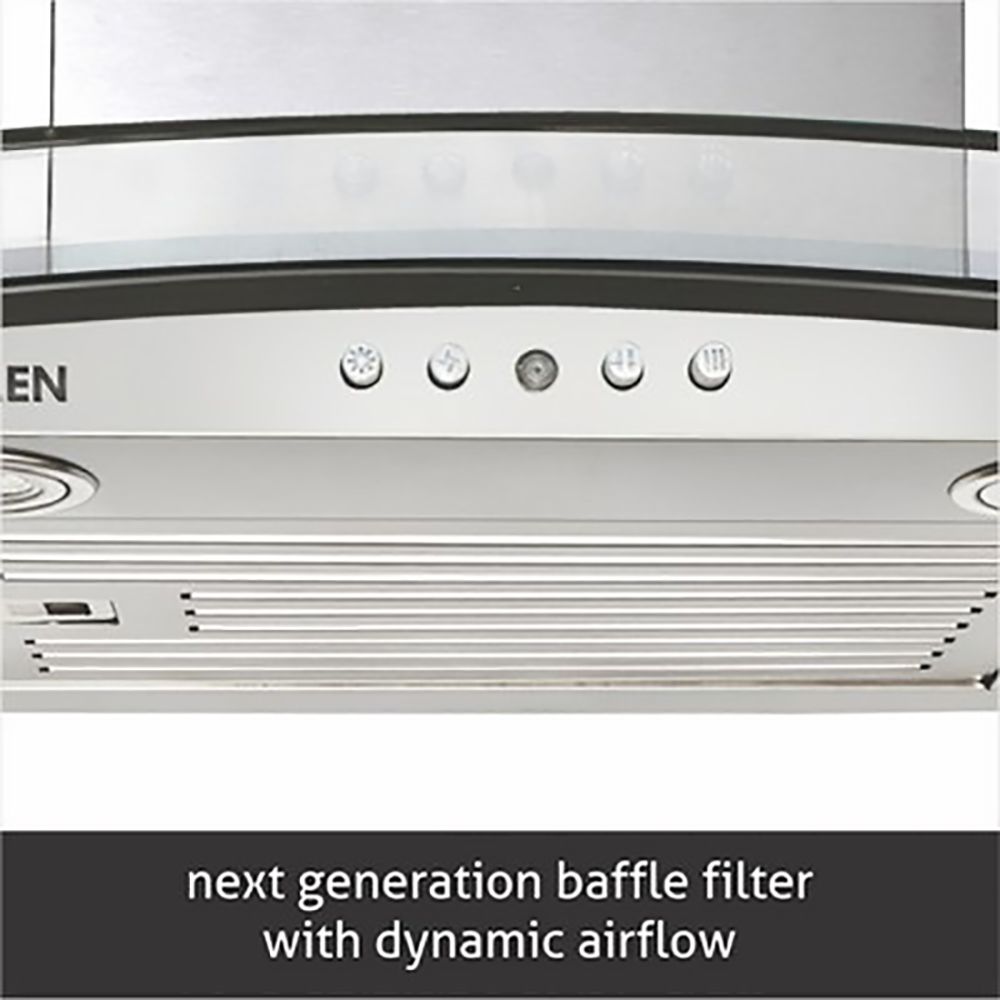 GLEN 6071 EX 60cm 1000m3/hr Ducted Wall Mounted Chimney with Push Button Control (Silver)_9