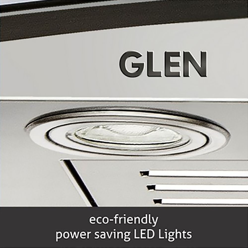 GLEN 6071 EX 60cm 1000m3/hr Ducted Wall Mounted Chimney with Push Button Control (Silver)_12