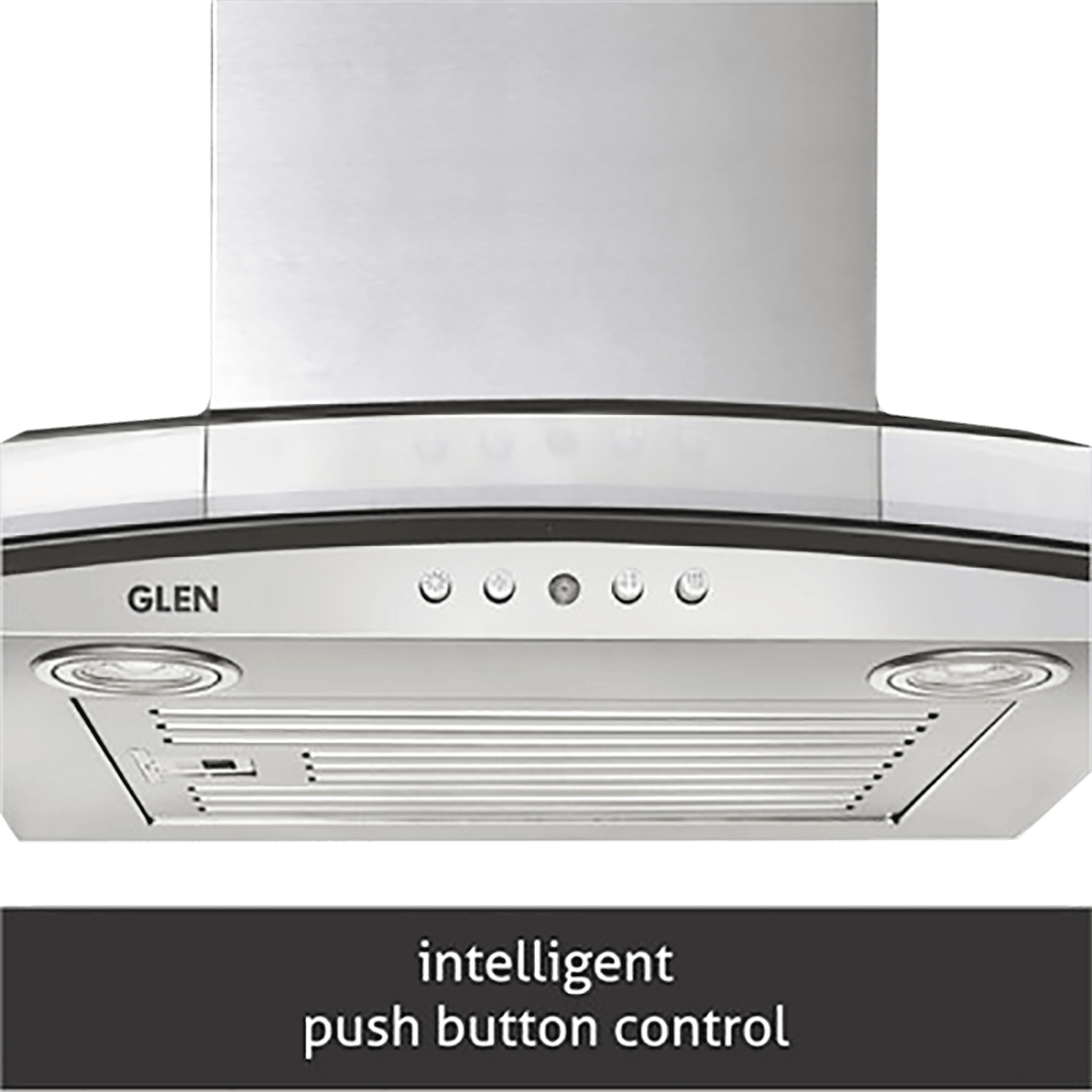 GLEN 6071 EX 60cm 1000m3/hr Ducted Wall Mounted Chimney with Push Button Control (Silver)_5