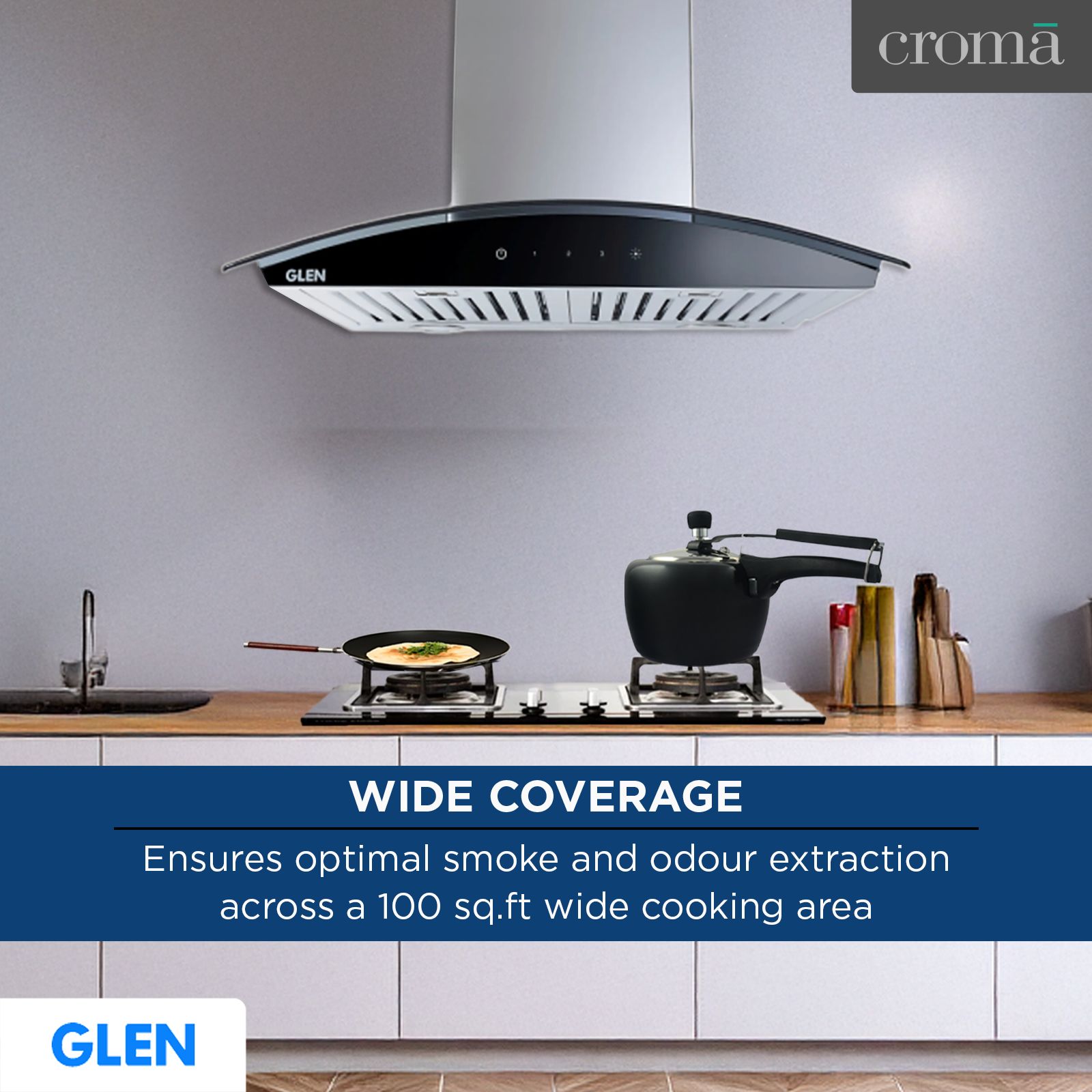 GLEN 6071 SXTS 60cm 1000m3/hr Ducted Wall Mounted Chimney with Touch Sensor Control (Black)_12