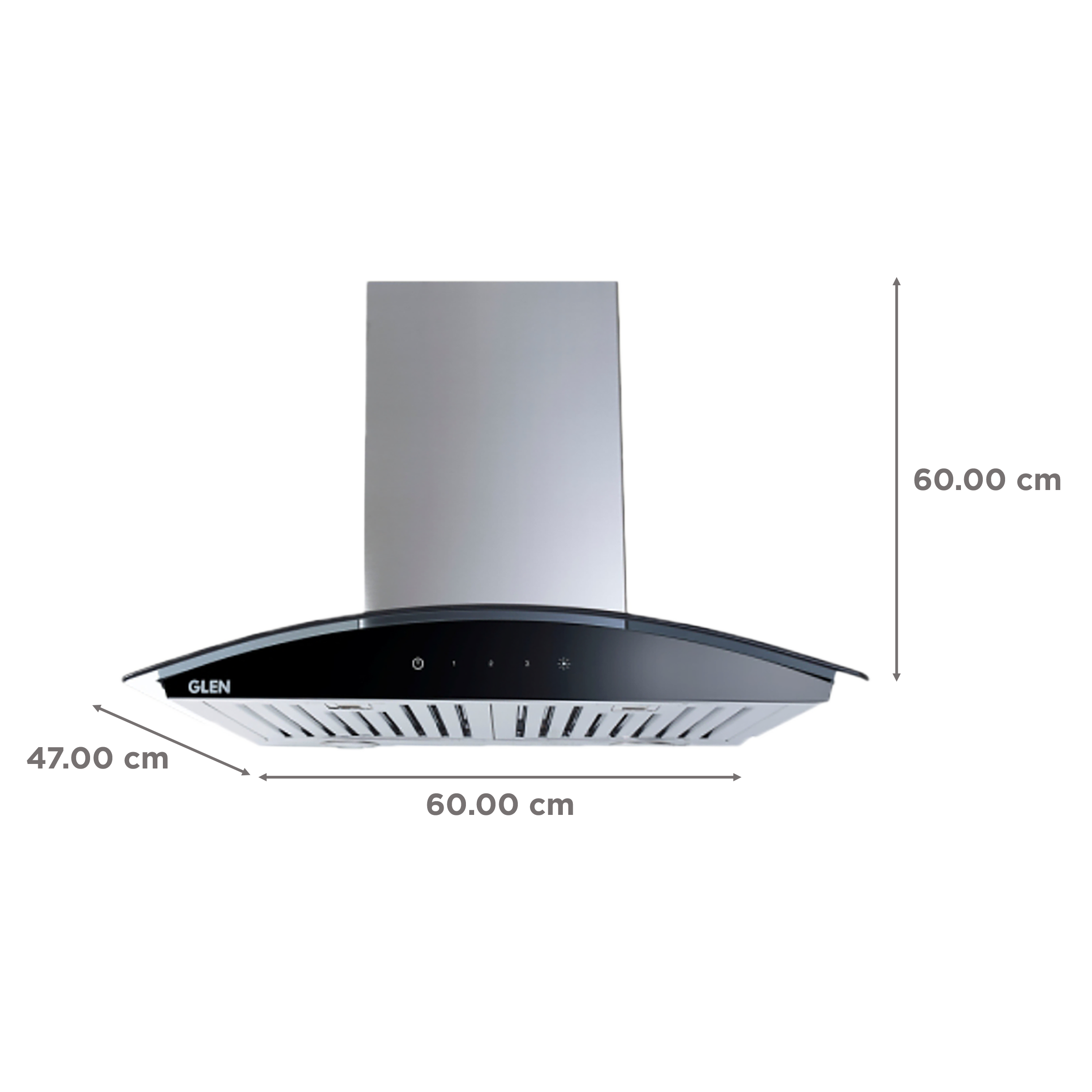 GLEN 6071 SXTS 60cm 1000m3/hr Ducted Wall Mounted Chimney with Touch Sensor Control (Black)_2