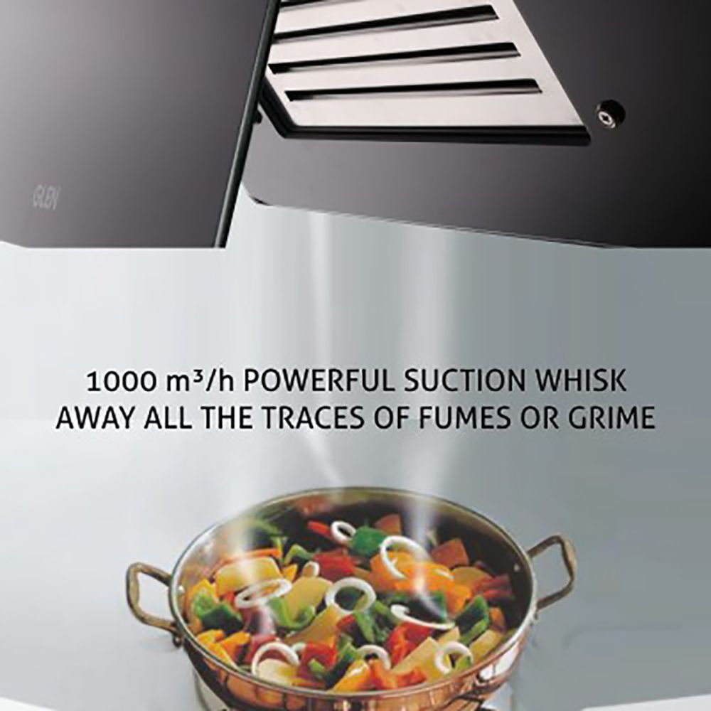 GLEN 6079 PB 60cm 1000m3/hr Ducted Wall Mounted Chimney with Push Button Control (Black)_14