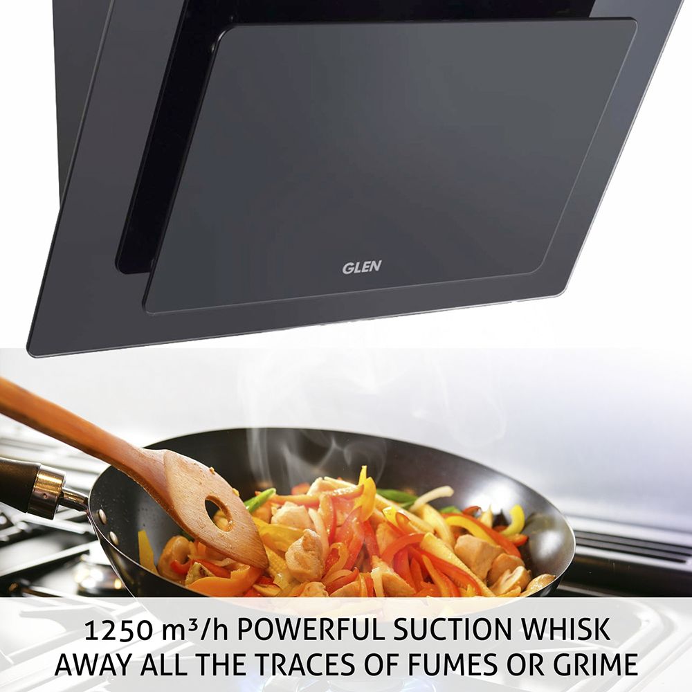 GLEN GL 6079 TS LTW 60cm 1250m3/hr Ductless Wall Mounted Chimney with Touch Control Sensor (Black)_8
