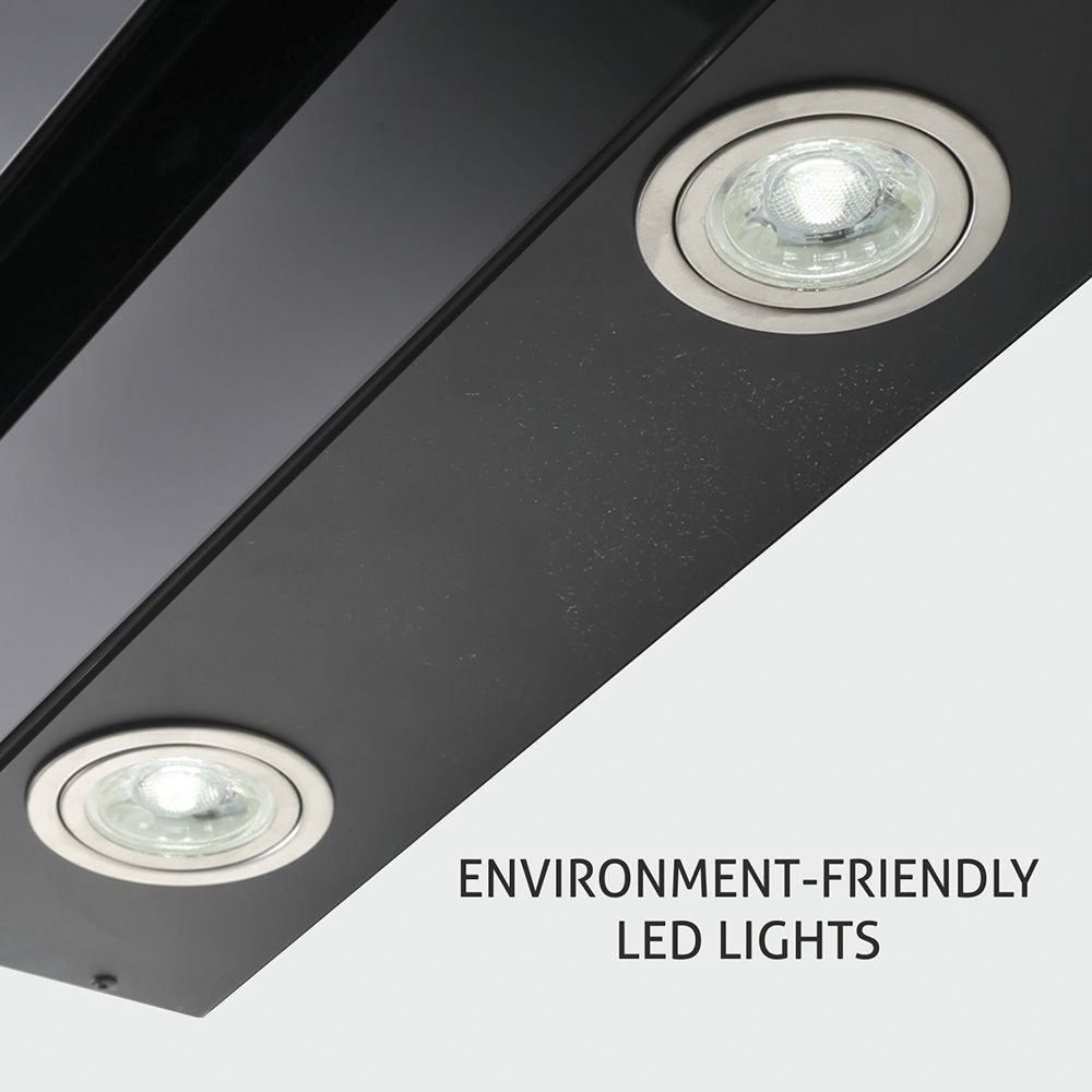 GLEN GL 6079 TS LTW 60cm 1250m3/hr Ductless Wall Mounted Chimney with Touch Control Sensor (Black)_9