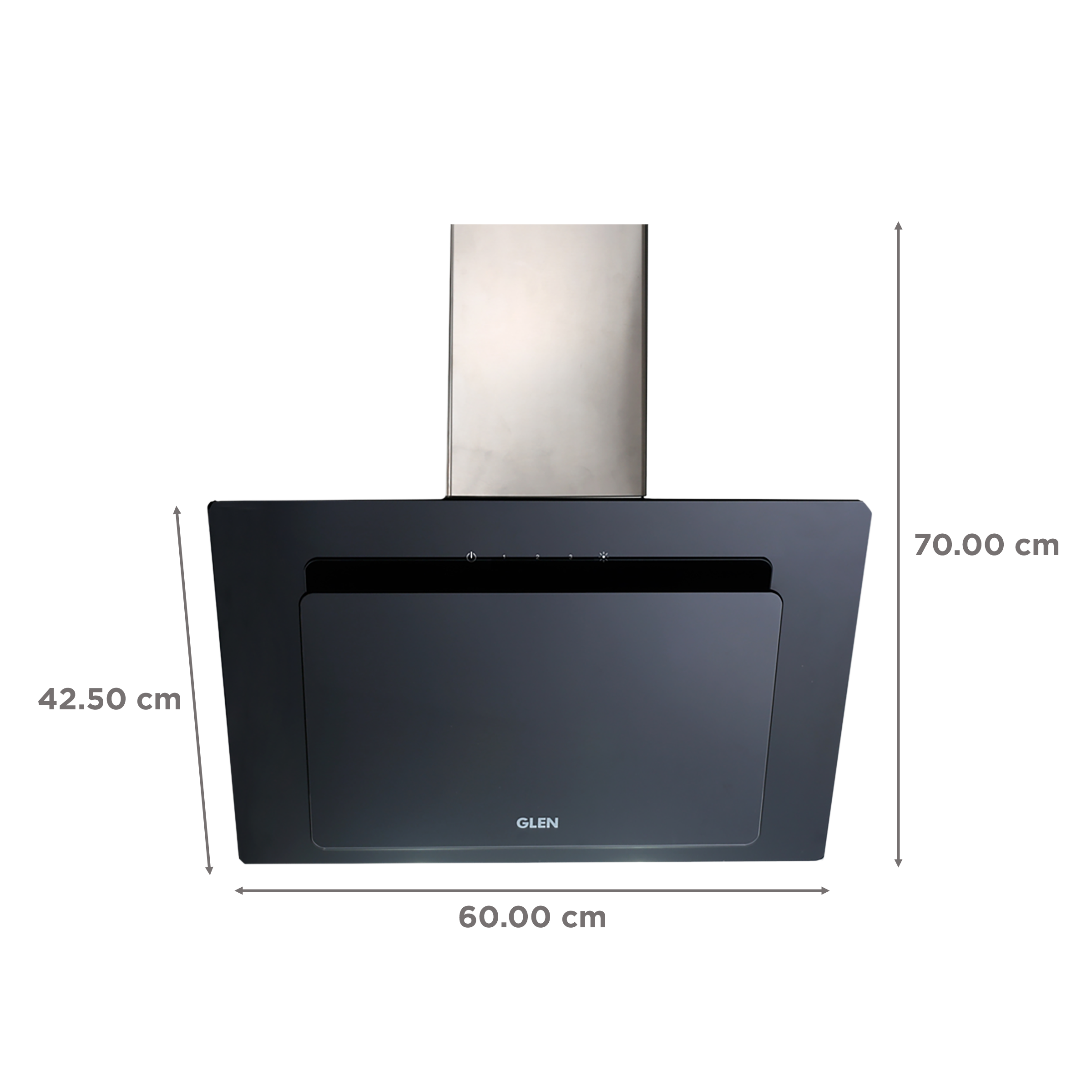 GLEN GL 6079 TS LTW 60cm 1250m3/hr Ductless Wall Mounted Chimney with Touch Control Sensor (Black)_2