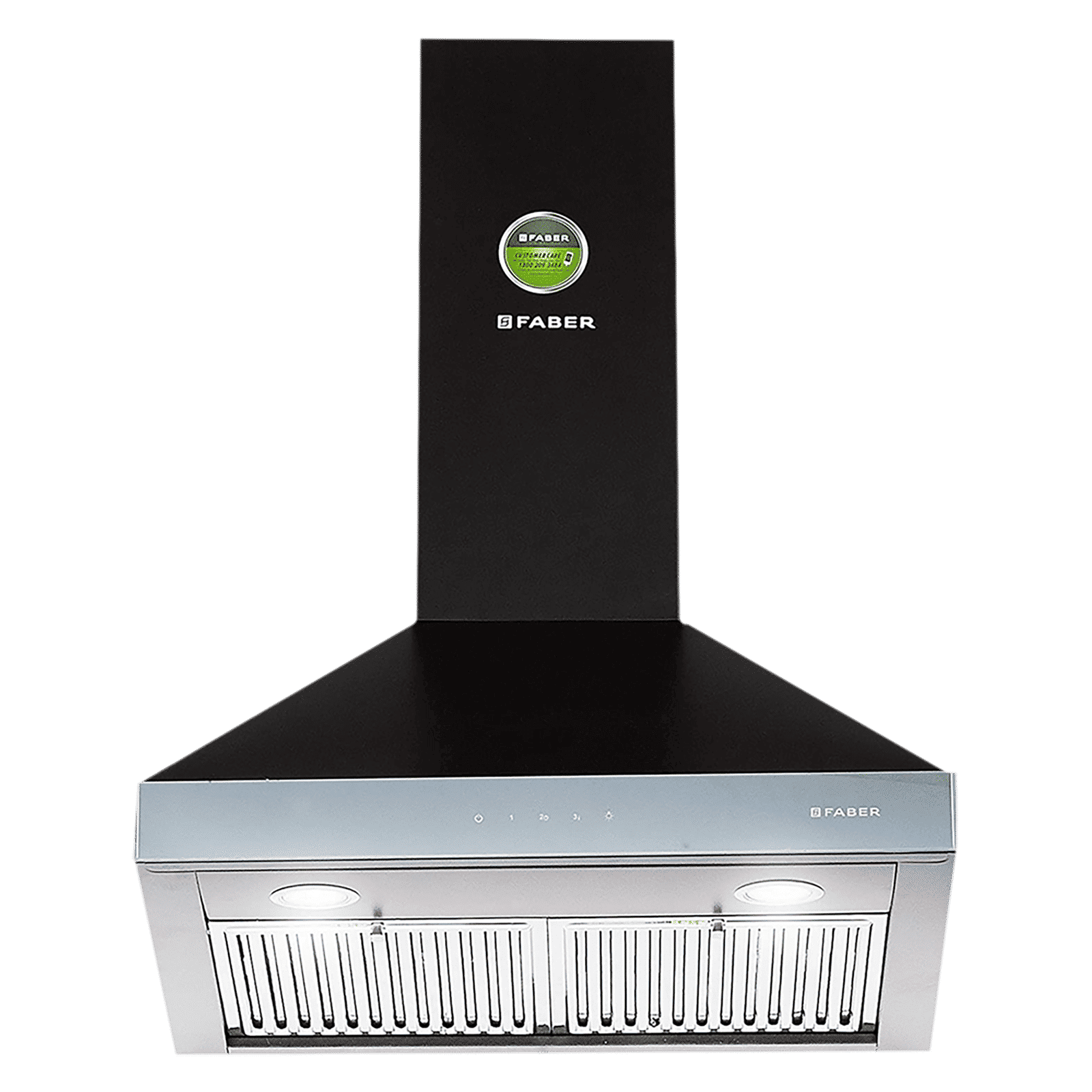 FABER Topaz Smart 3D 60cm 1095m3/hr Ducted Wall Mounted Chimney with Baffle Filter (Black)_1