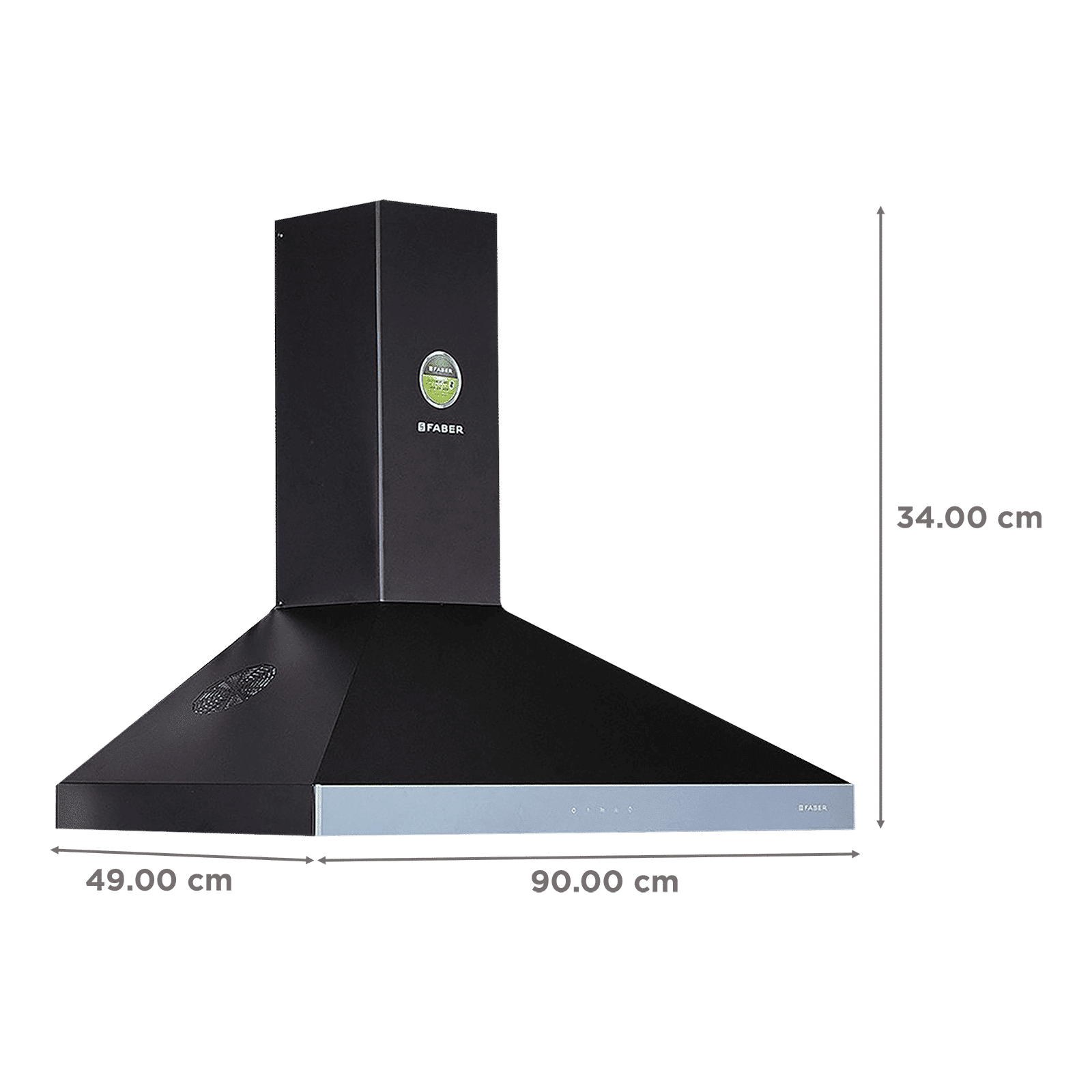 FABER Topaz Smart 3D 60cm 1095m3/hr Ducted Wall Mounted Chimney with Baffle Filter (Black)_2