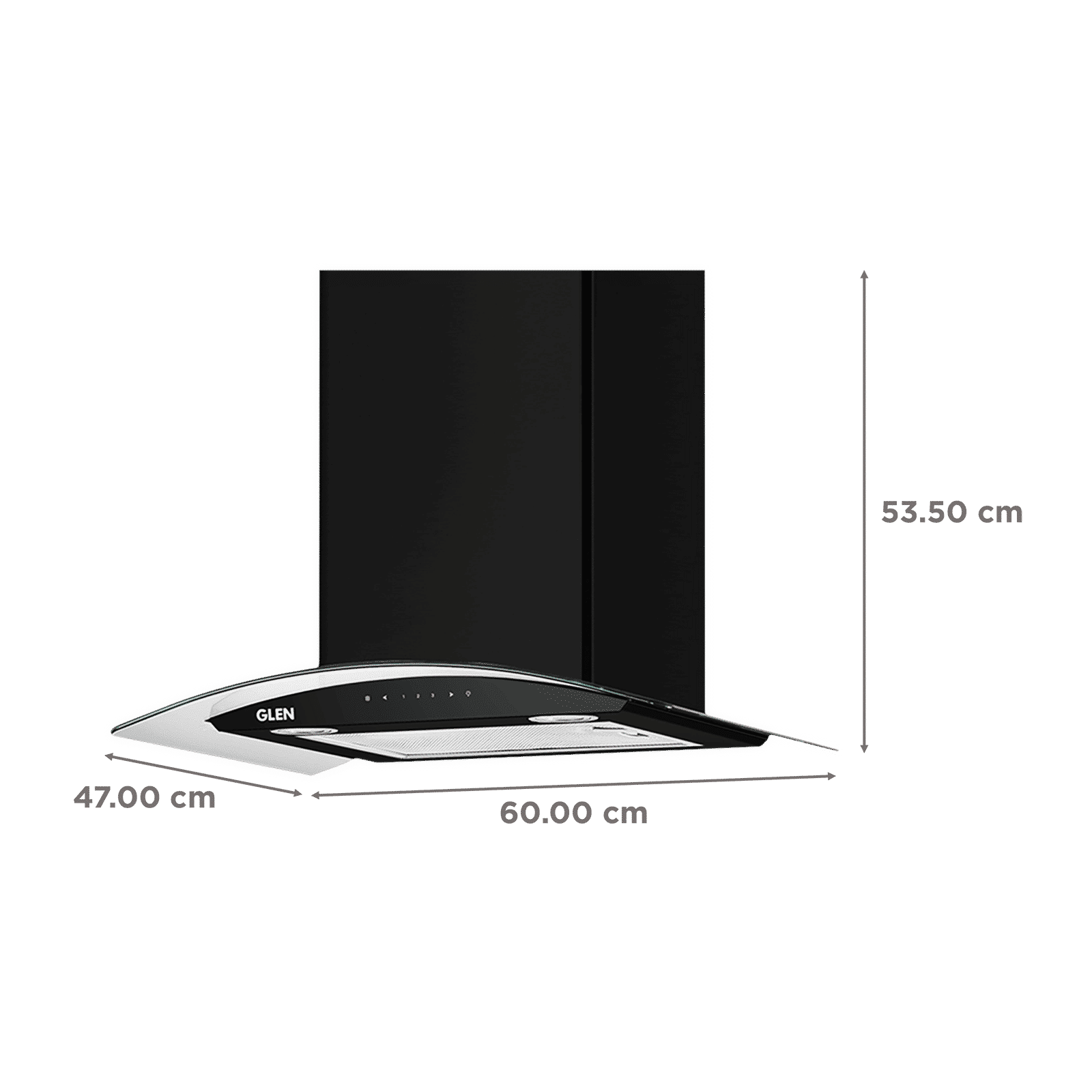 GLEN GL 6063 BL 60cm 1200m3/hr Ducted Auto Clean Wall Mounted Chimney with Touch Control Panel (Black)_2