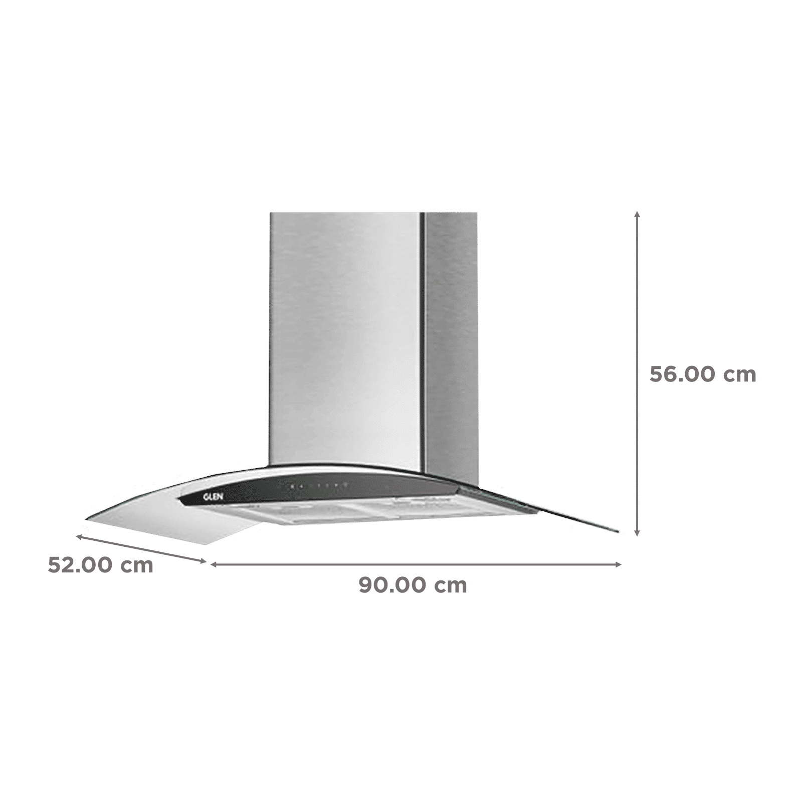 GLEN GL 6063 SS 90cm 1200m3/hr Ducted Auto Clean Ceiling Mounted Chimney with Touch Control Panel (Silver)_2