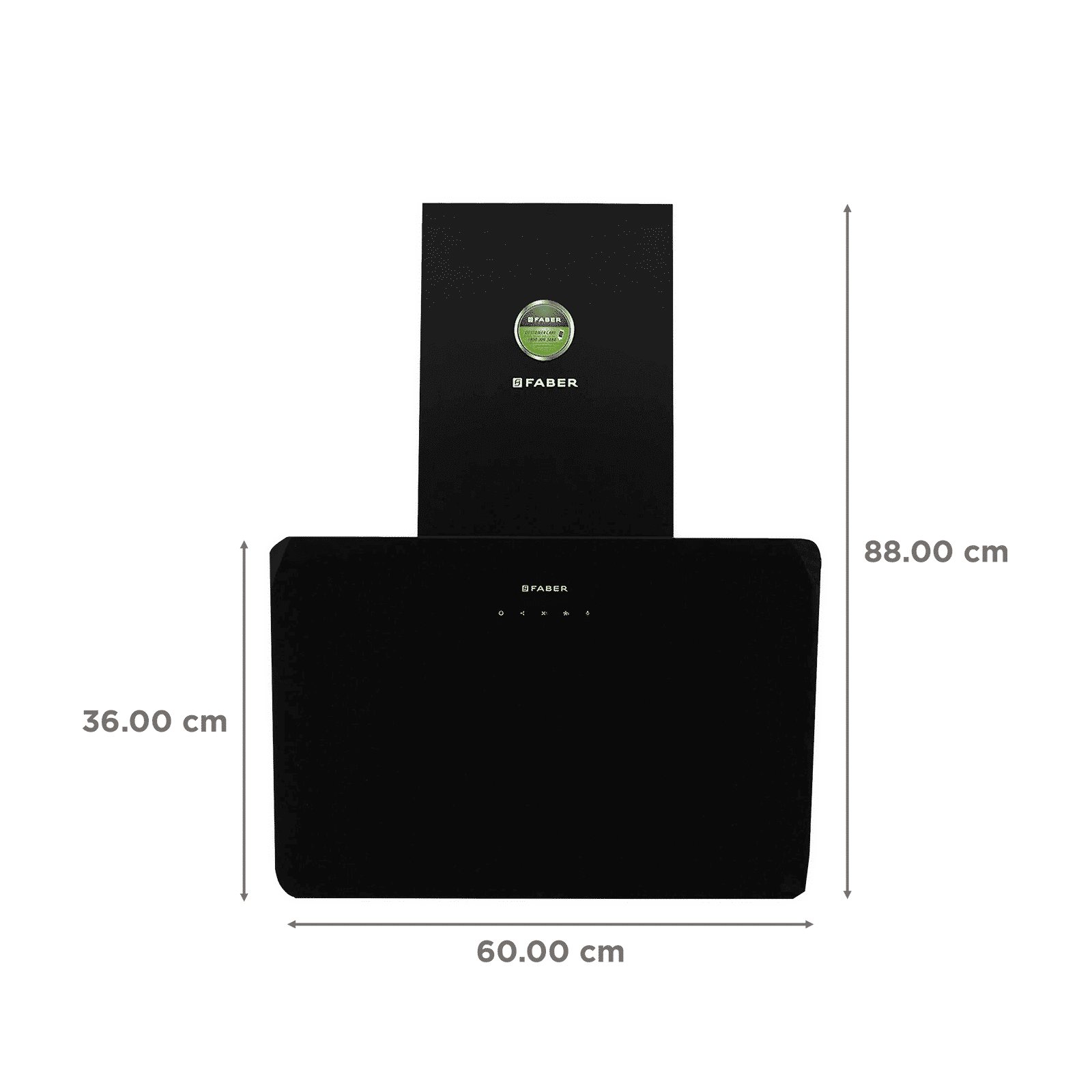 FABER MARTINI TC BK LTW 60cm 1000m3/hr Ducted Wall Mounted Chimney with Touch Control Panel (Black) FABER MARTINI TC BK LTW 60cm 1000m3/hr Ducted Wall Mounted Chimney with Touch Control Panel (Black)_2