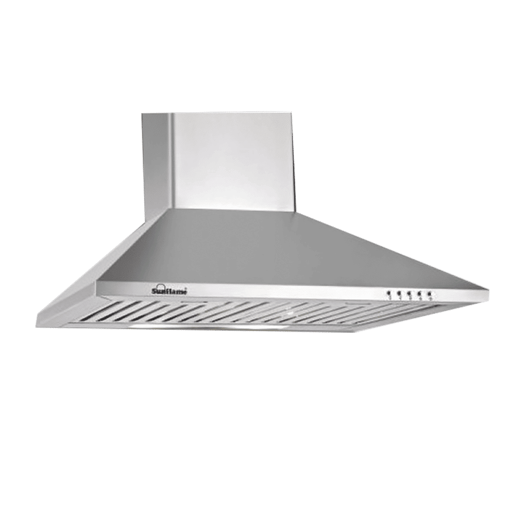 Sunflame Eva 60cm 700m3/hr Ductless Wall Mounted Chimney with Push Button Control (Silver)_4