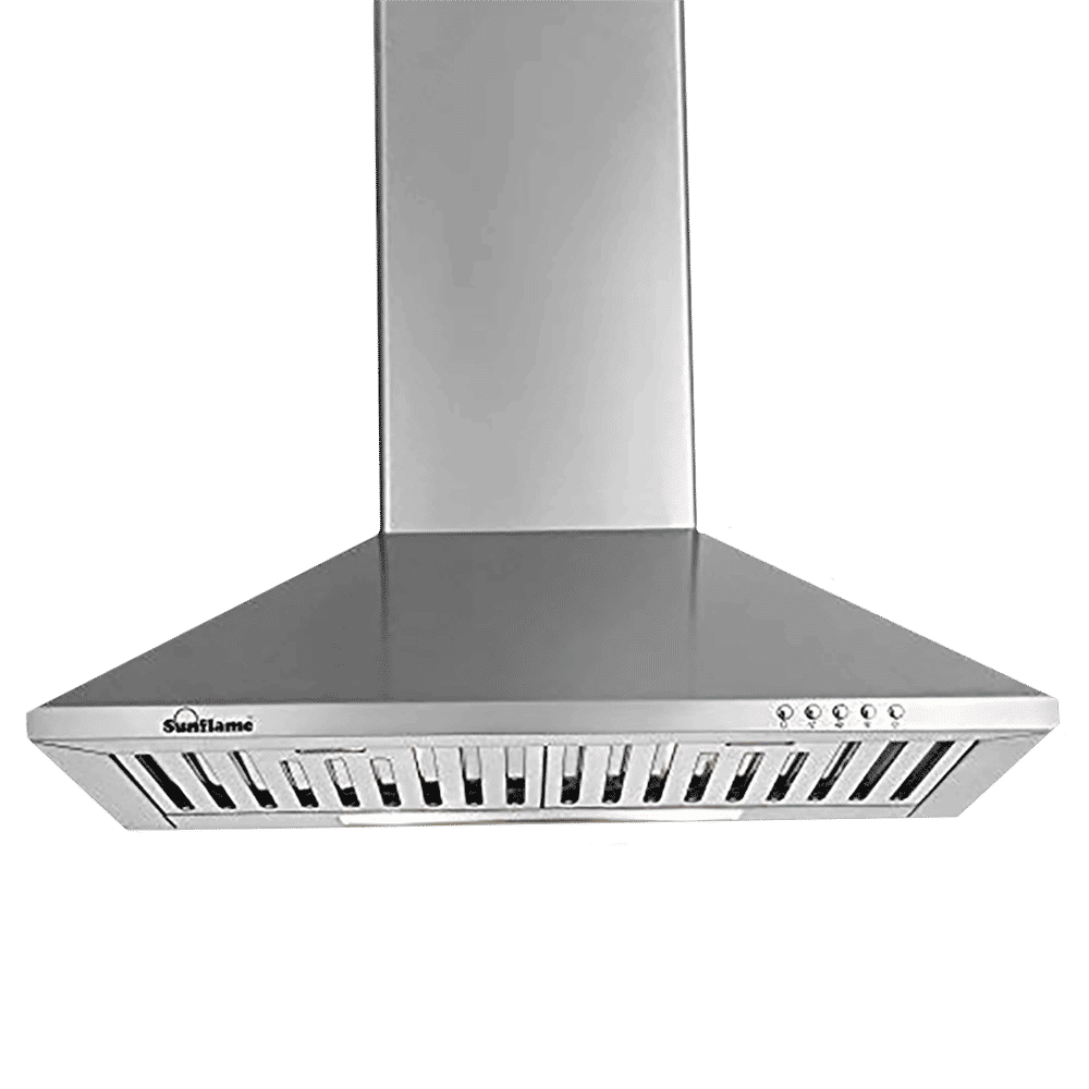 Sunflame Eva 60cm 700m3/hr Ductless Wall Mounted Chimney with Push Button Control (Silver)_5