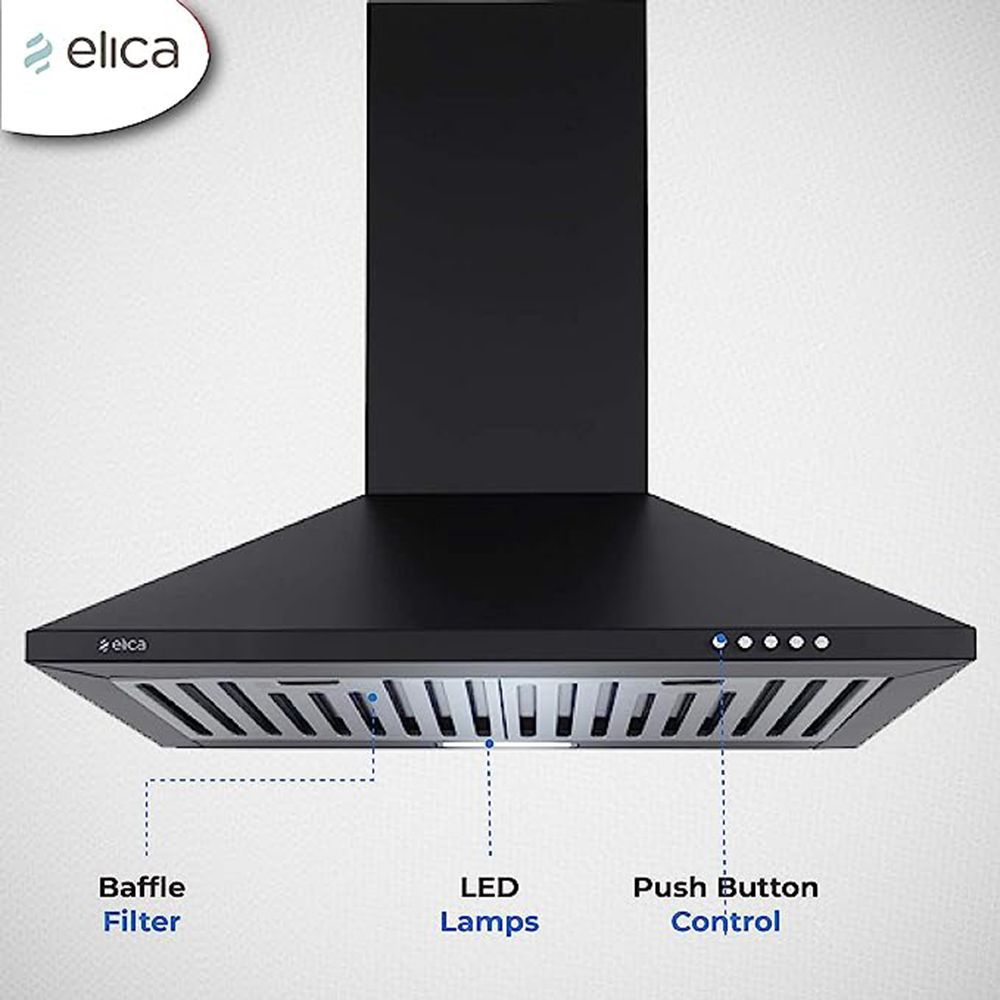 elica STRIP BF 60 NERO 60cm 880m3/hr Ducted Wall Mounted Chimney with Push Button Control (Black) elica STRIP BF 60 NERO 60cm 880m3/hr Ducted Wall Mounted Chimney with Push Button Control (Black)_6