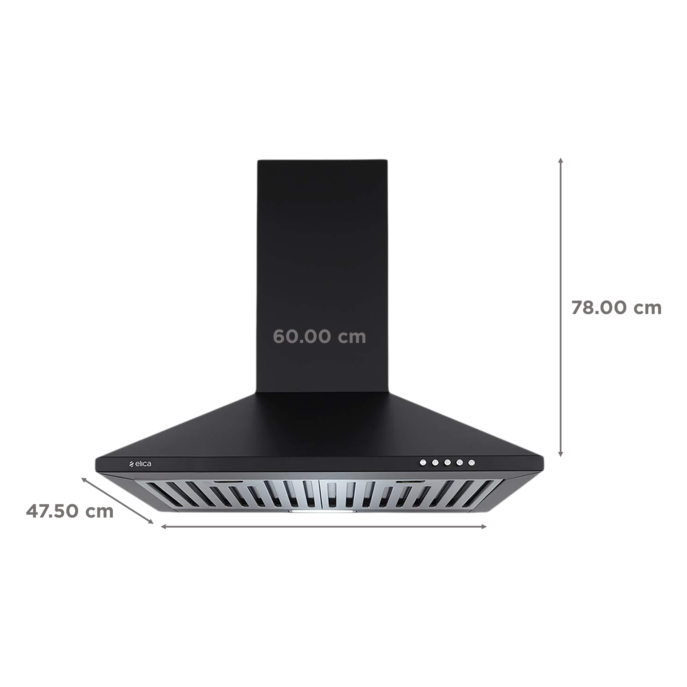 elica STRIP BF 60 NERO 60cm 880m3/hr Ducted Wall Mounted Chimney with Push Button Control (Black) elica STRIP BF 60 NERO 60cm 880m3/hr Ducted Wall Mounted Chimney with Push Button Control (Black)_2