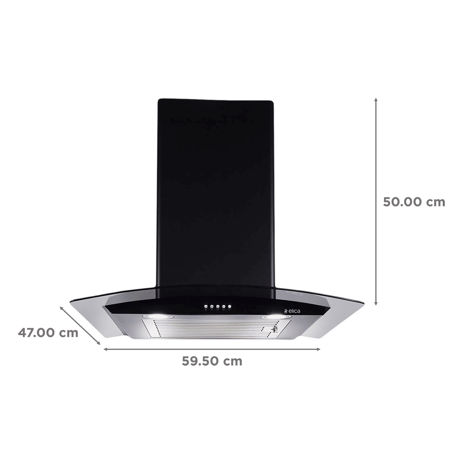 elica ESCG BF 60 NERO 60cm 1100m3/hr Ducted Wall Mounted Chimney with Push Button Control (Black)_2