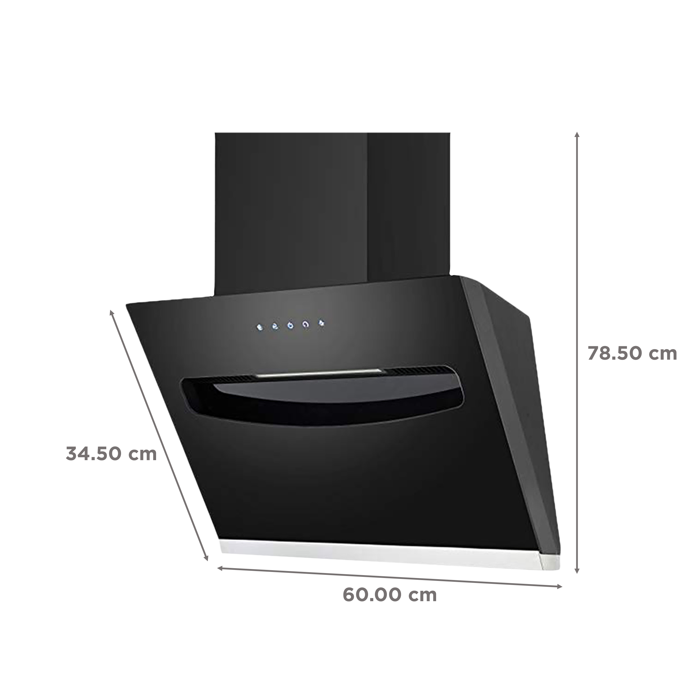 elica EFL S 607 VMS 60cm 1200m3/hr Ducted Auto Clean Wall Mounted Chimney with Touch Control Panel (Black)_2