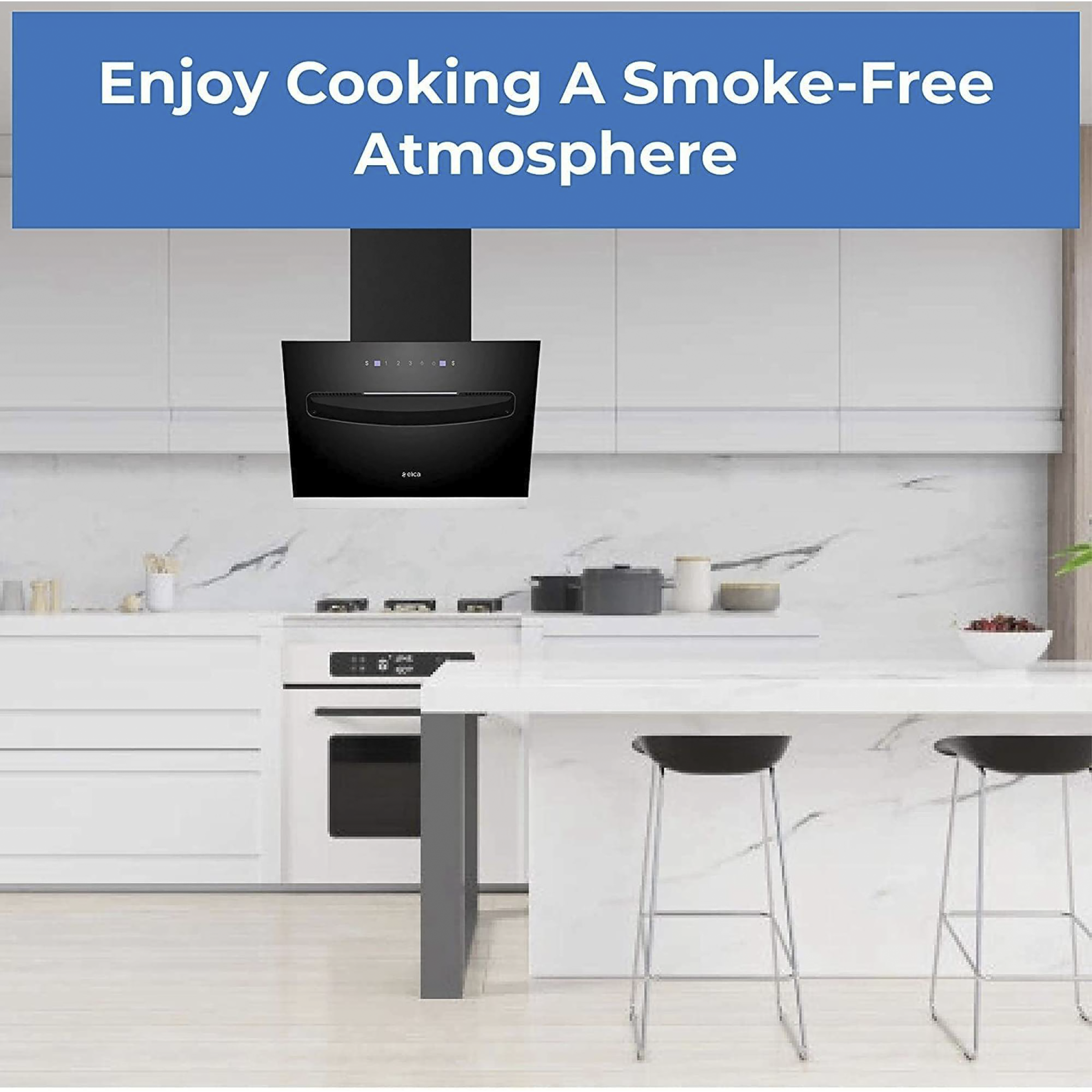 elica EFL S 607 VMS 60cm 1200m3/hr Ducted Auto Clean Wall Mounted Chimney with Touch Control Panel (Black)_8