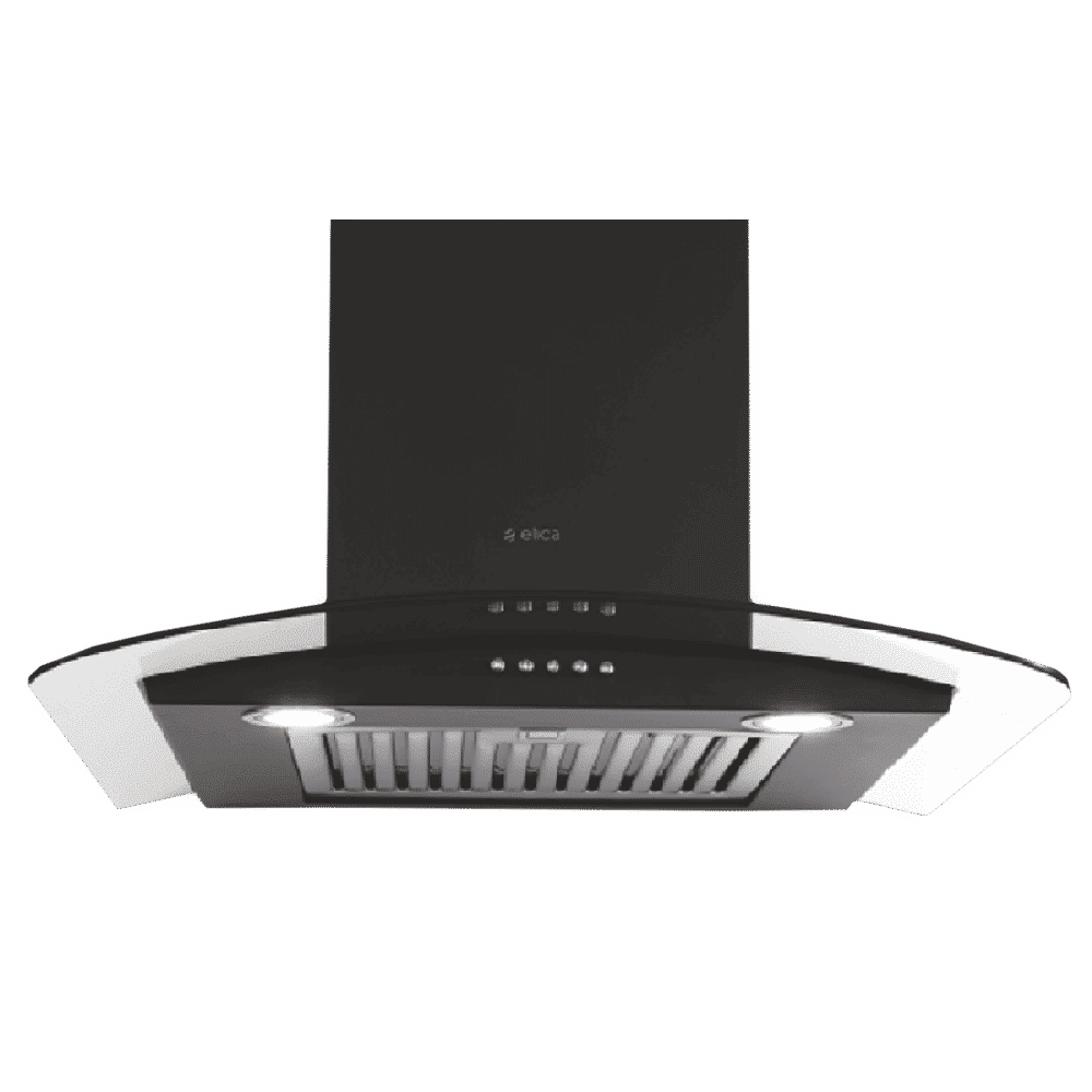 elica GLACE SF ETB PLUS LTW 60 NERO PB LED 60cm 1220m3/hr Ducted Wall Mounted Chimney with Push Button Control (Black)_1