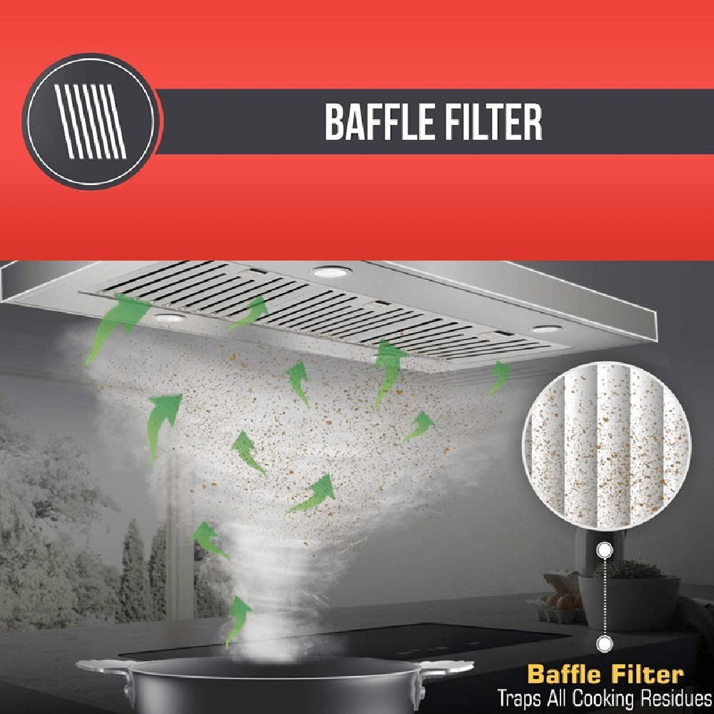 elica GLACE SF ETB PLUS LTW 60 NERO PB LED 60cm 1220m3/hr Ducted Wall Mounted Chimney with Push Button Control (Black)_6