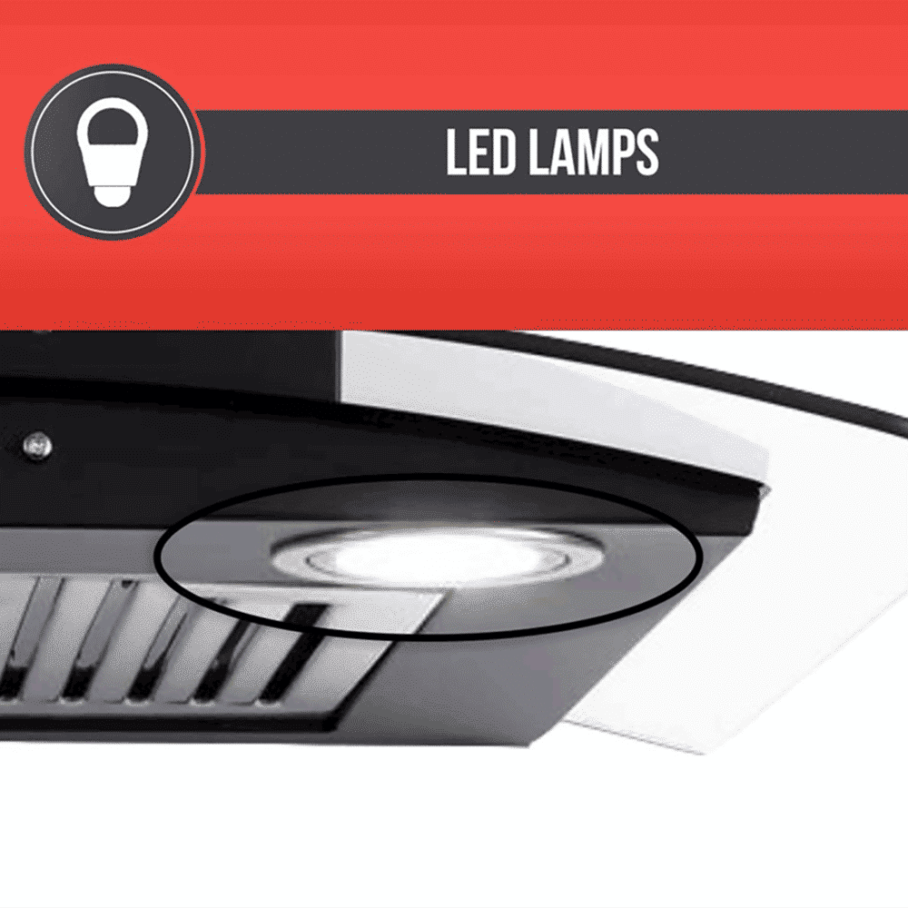 elica GLACE SF ETB PLUS LTW 60 NERO PB LED 60cm 1220m3/hr Ducted Wall Mounted Chimney with Push Button Control (Black)_7