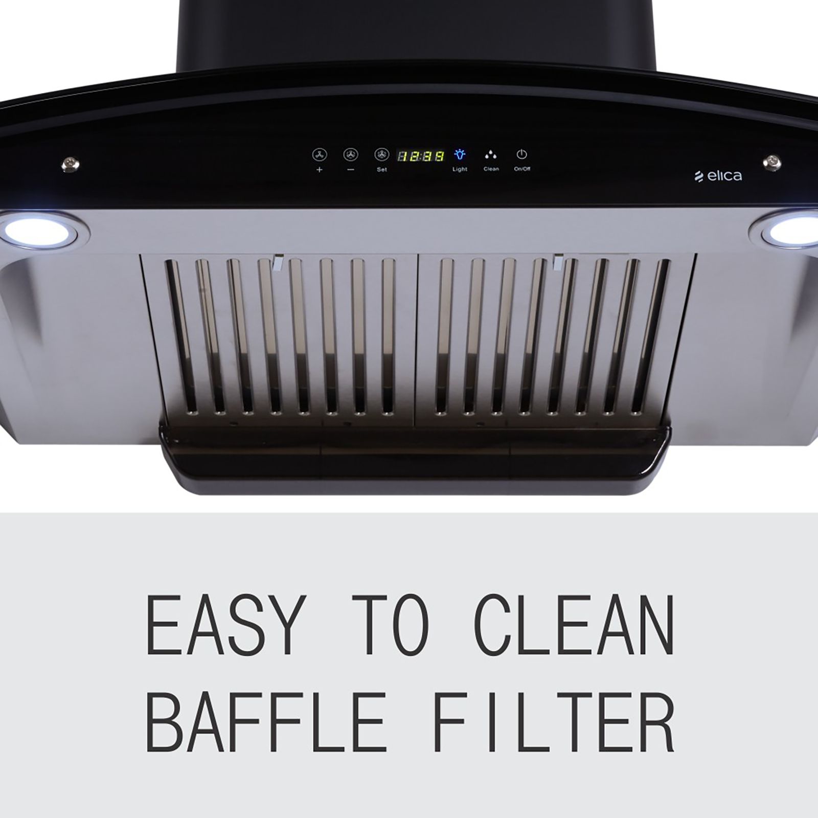 elica WD HAC TOUCH BF 90 NERO 90cm 1200m3/hr Ductless Auto Clean Wall Mounted Chimney with Motion Sensing Technology (Silver)_12