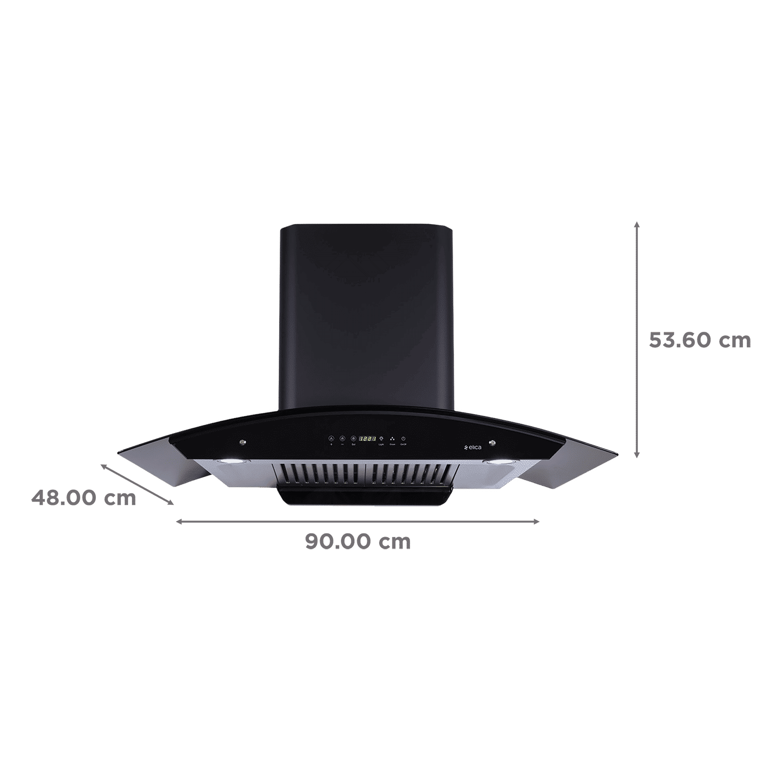 elica WD HAC TOUCH BF 90 NERO 90cm 1200m3/hr Ductless Auto Clean Wall Mounted Chimney with Motion Sensing Technology (Silver)_2