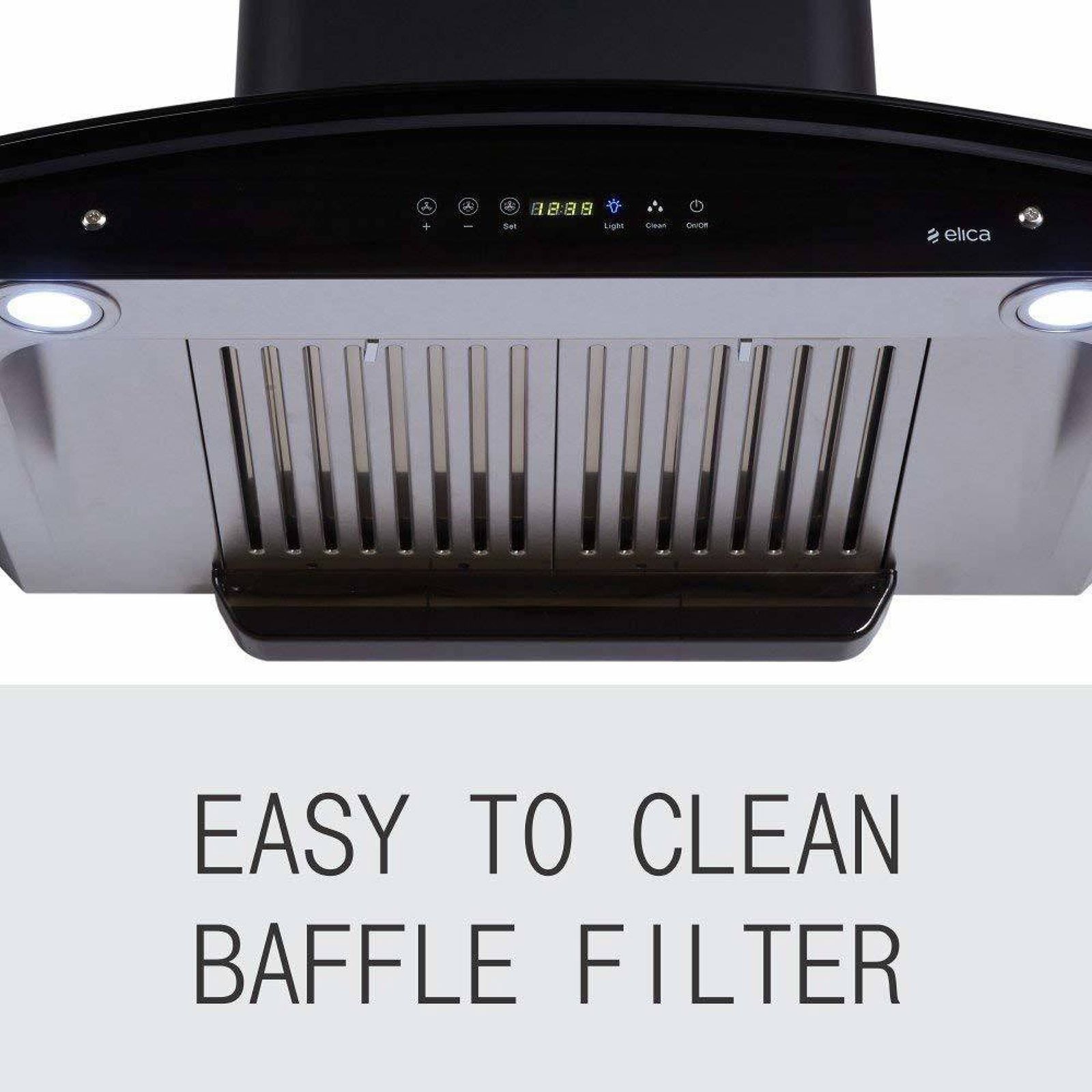 elica WD HAC TOUCH BF 90 MS NERO 90cm 1200m3/hr Ductless Auto Clean Wall Mounted Chimney with Motion Sensing Technology (Grey)_6