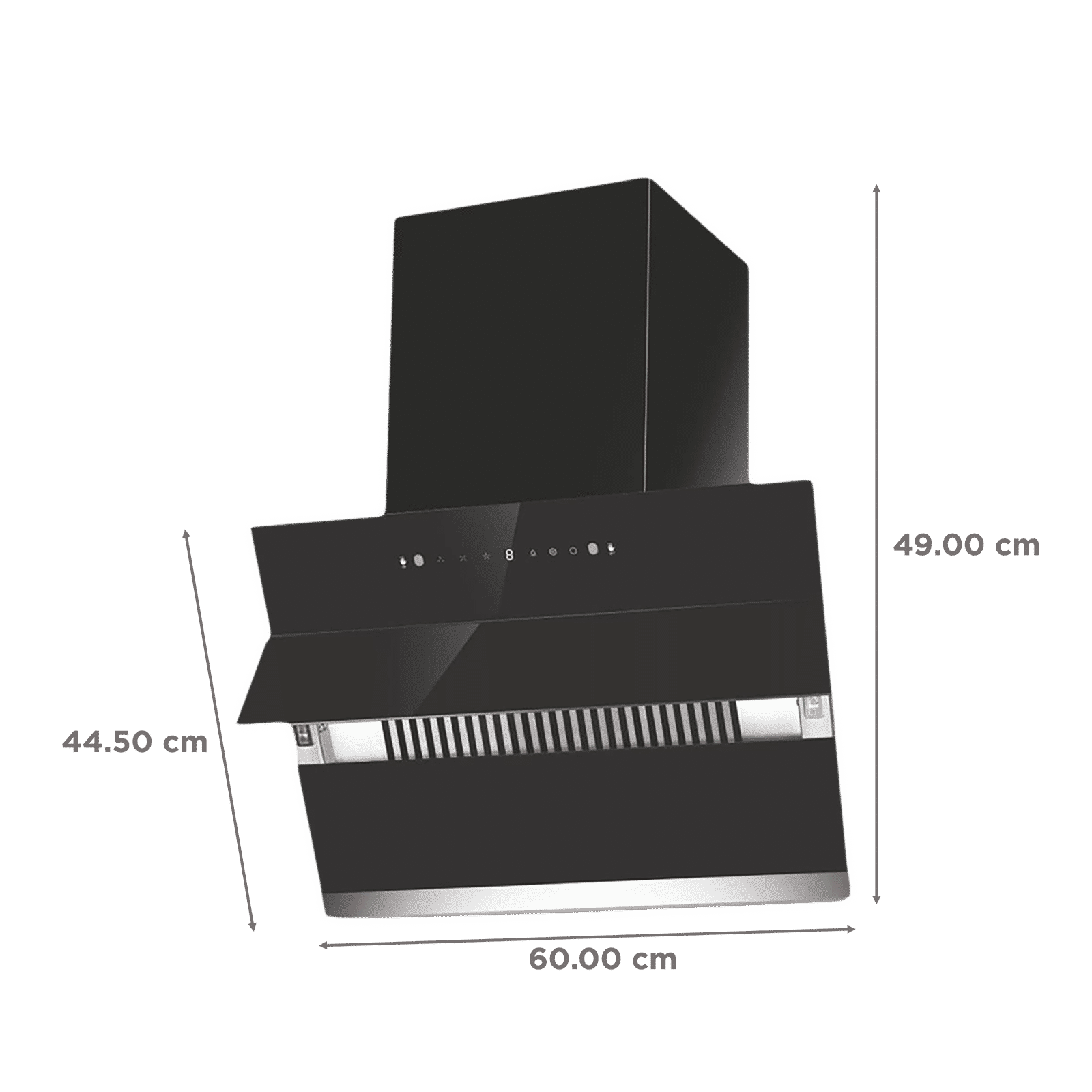 elica EFL S 601 HAC VMS 60cm 1100m3/hr Ducted Auto Clean Wall Mounted Chimney with Touch Control Panel (Black)_2