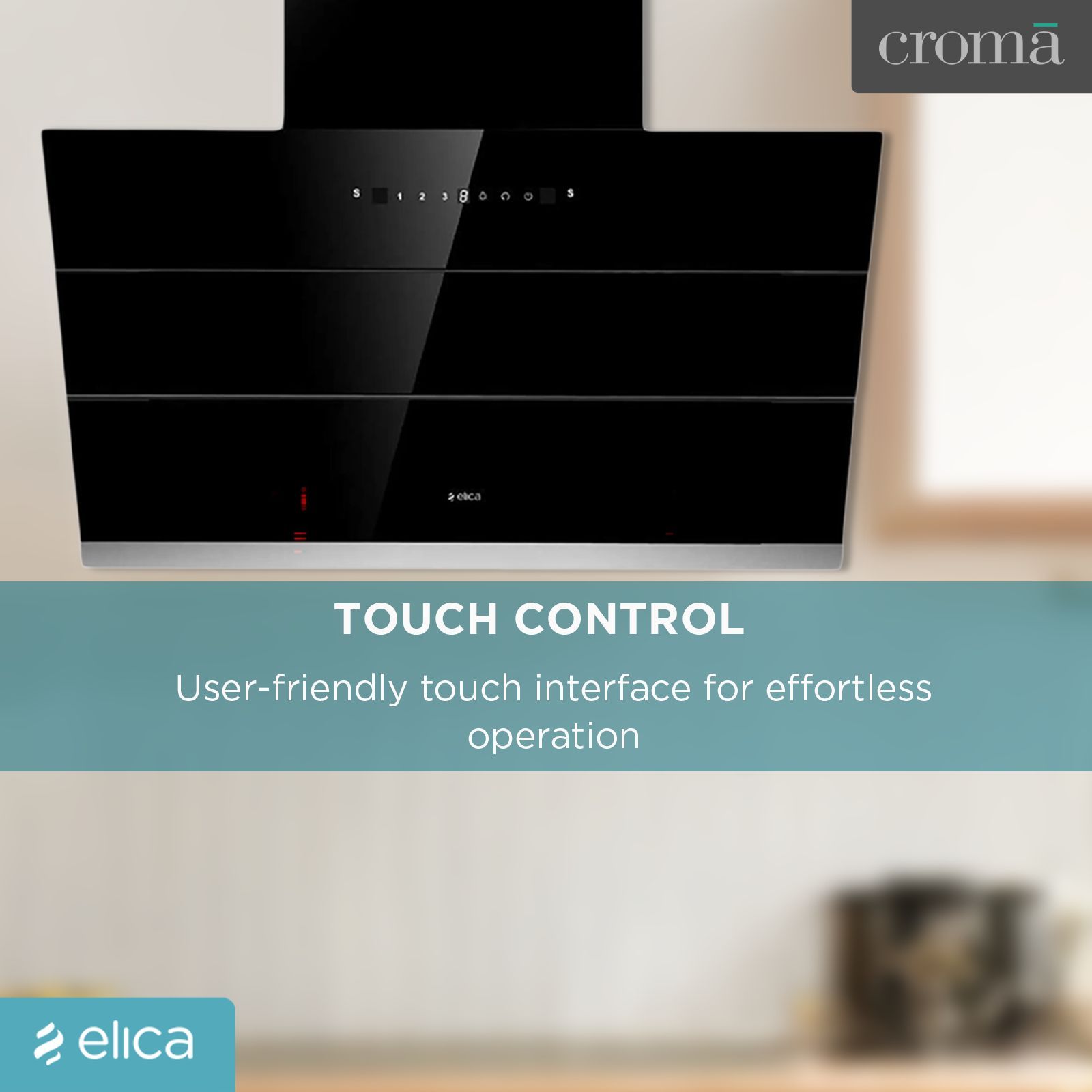 elica EFL S 901 HAC VMS 90cm 1100m3/hr Ductless Auto Clean Wall Mounted Chimney with Motion Sensing Technology (Black)_13