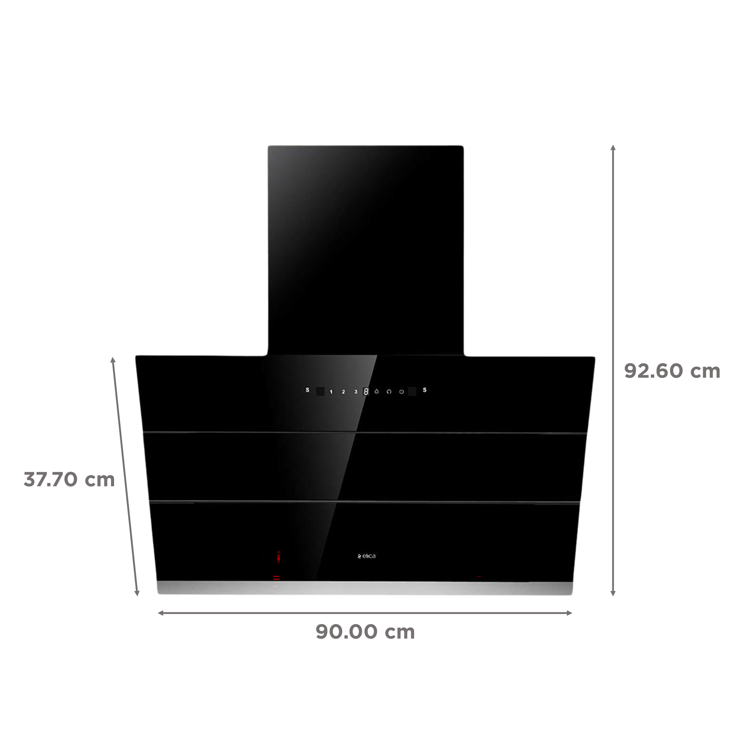 elica EFL S 901 HAC VMS 90cm 1100m3/hr Ductless Auto Clean Wall Mounted Chimney with Motion Sensing Technology (Black)_2