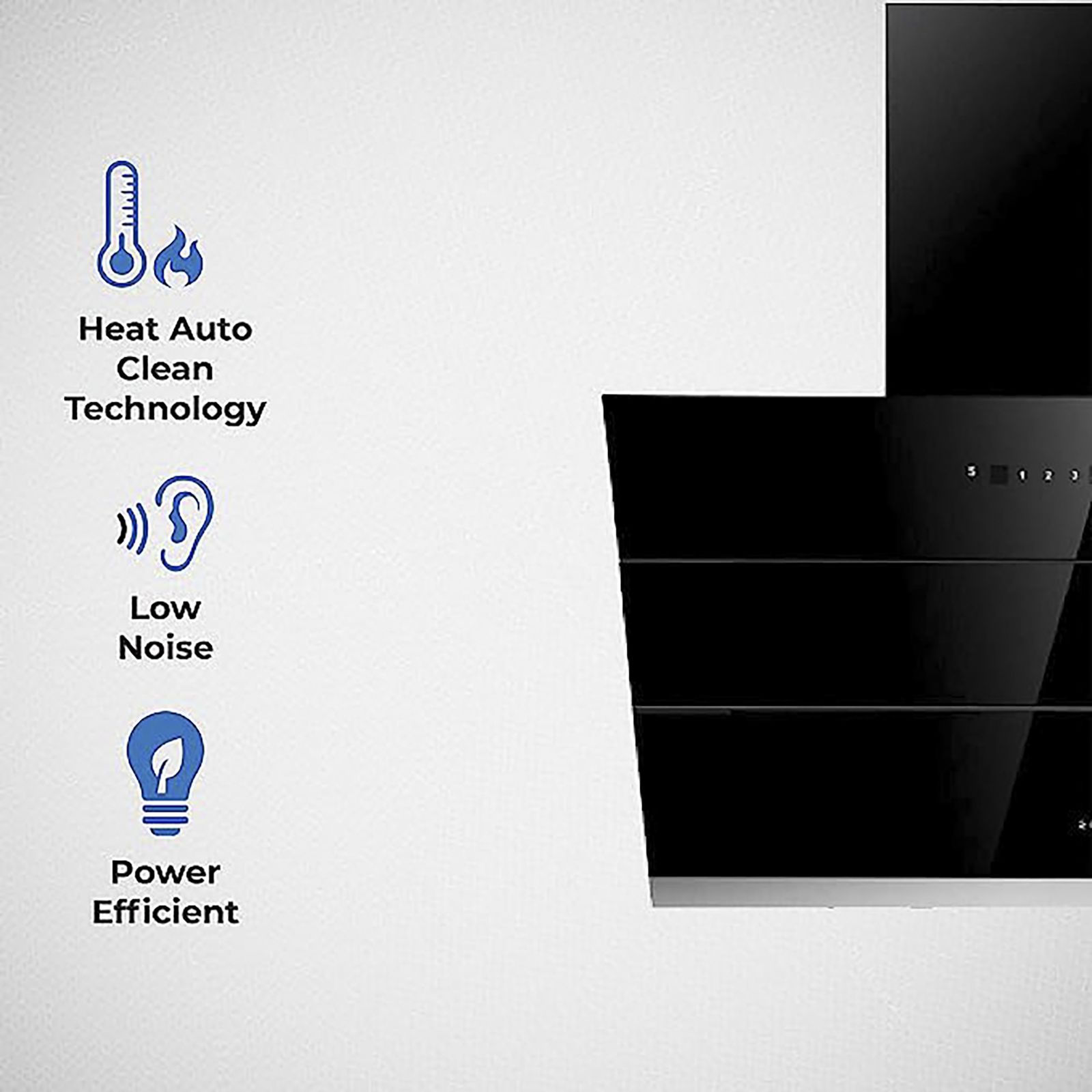 elica EFL S 901 HAC VMS 90cm 1100m3/hr Ductless Auto Clean Wall Mounted Chimney with Motion Sensing Technology (Black)_5