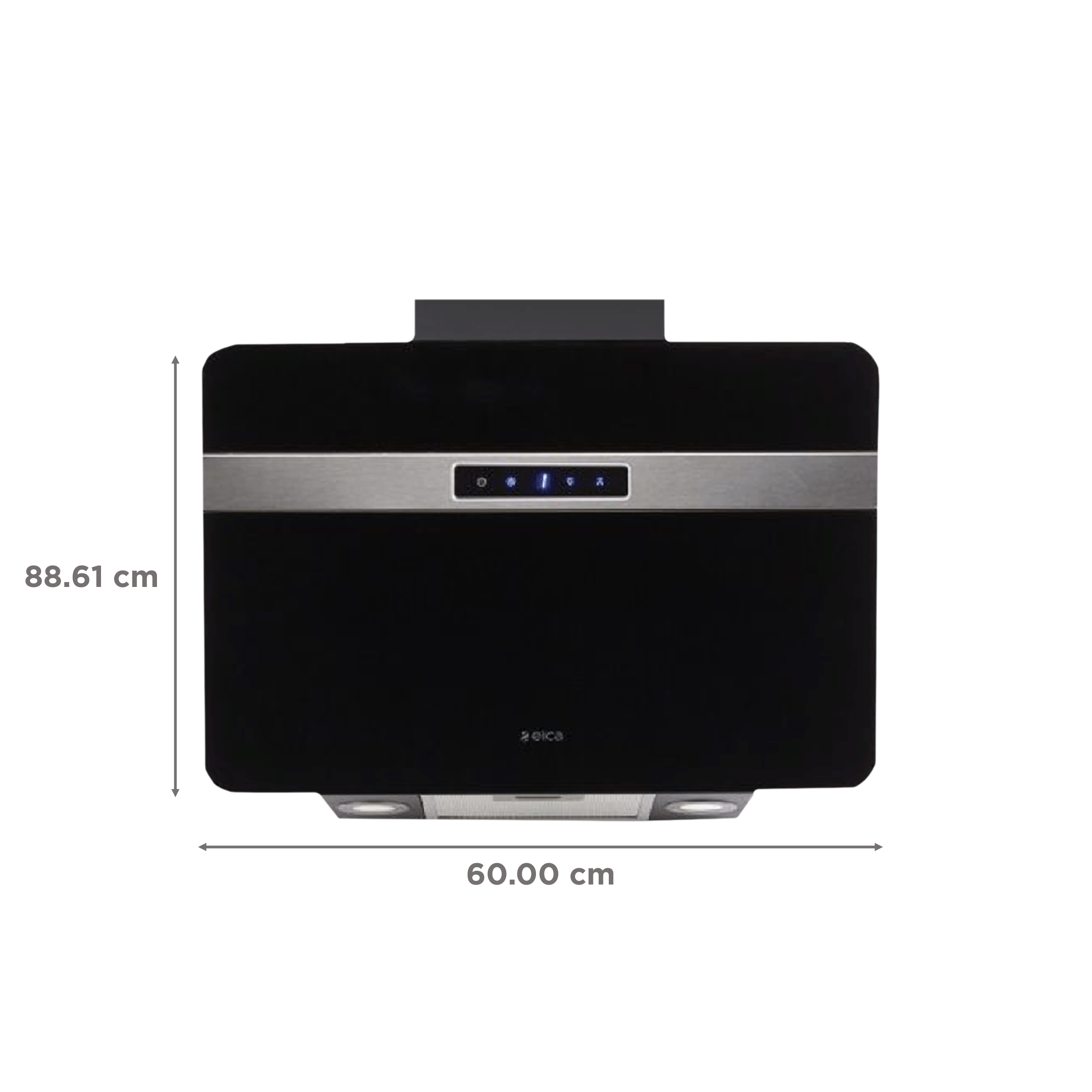 elica KITTY PLUS ETB HE LTW 60 BK TC4V 60cm 1220m3/hr Ducted Wall Mounted Chimney with LED Lighting (Black)_2