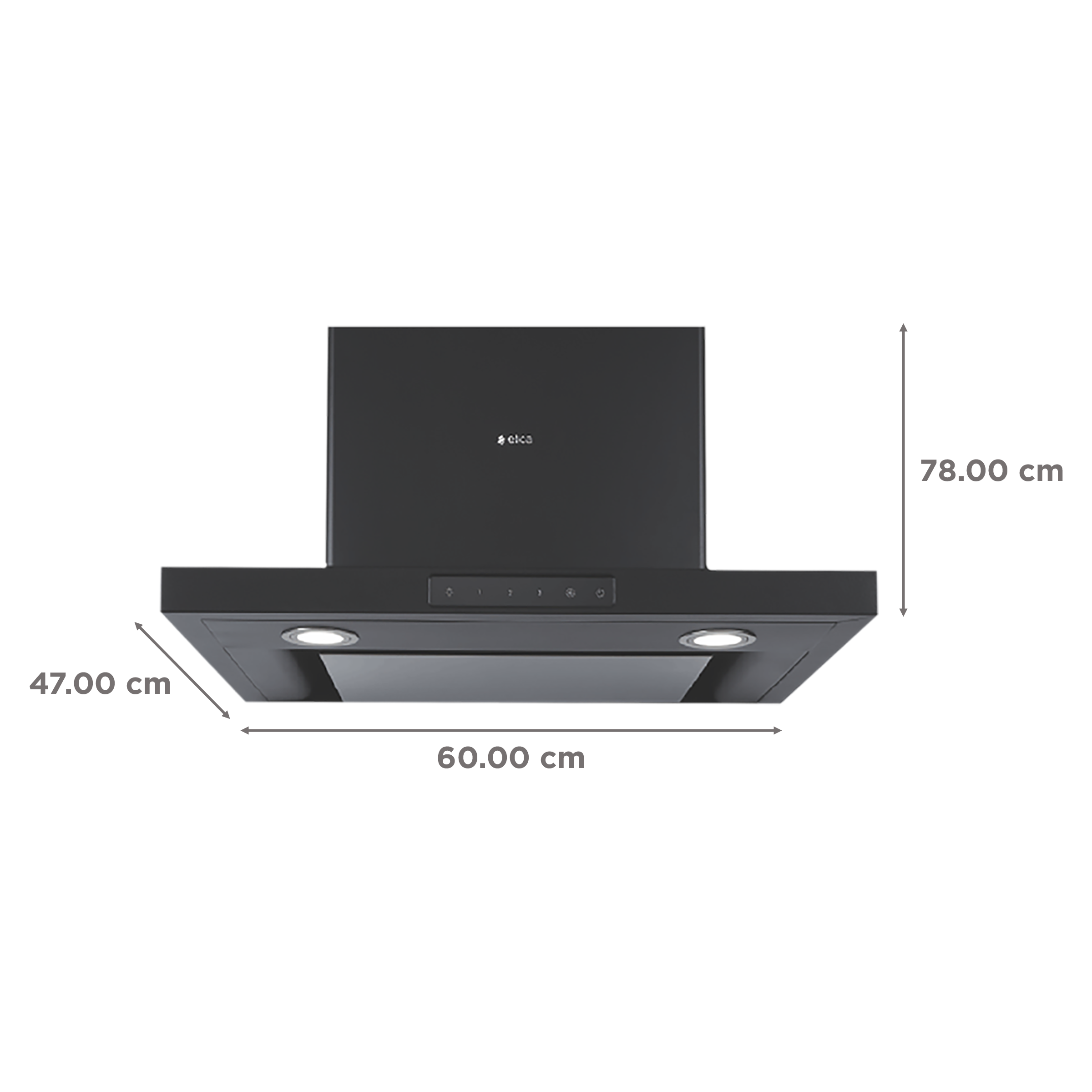 elica SPOT H4 TRIM EDS HE LTW NERO T4V 60cm 1000m3/hr Ducted Wall Mounted Chimney with Touch Control (Black)_2