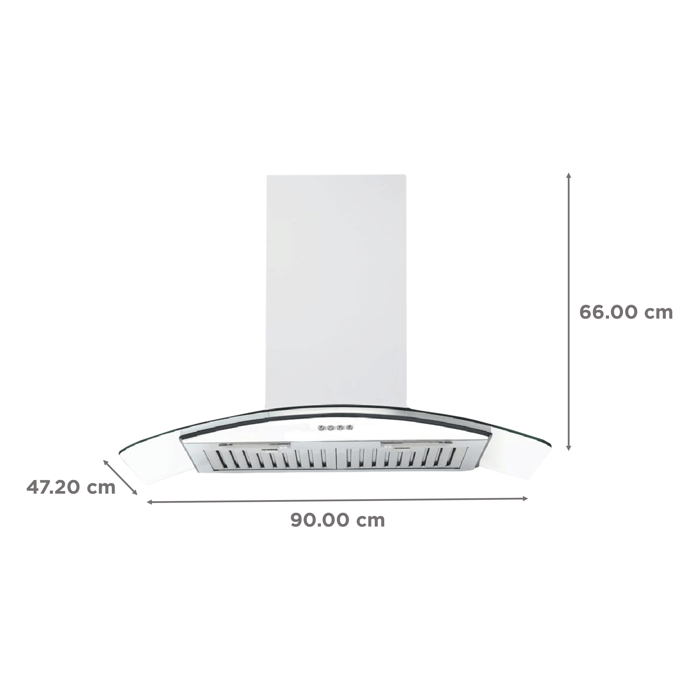 elica GLACE ETB PLUS 903 PB LED 90cm 1220m3/hr Ducted Wall Mounted Chimney with Push Button Control (Silver)_2