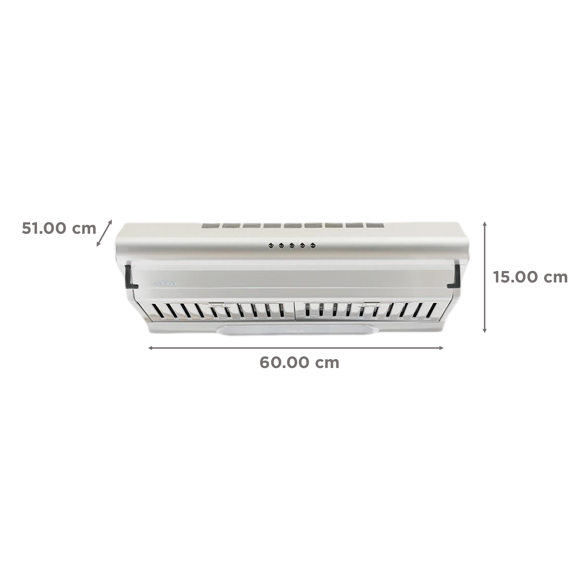 elica FS 301 SS LTW 60cm 710m3/hr Ducted Wall Mounted Chimney with Push Button Control (Silver)_2