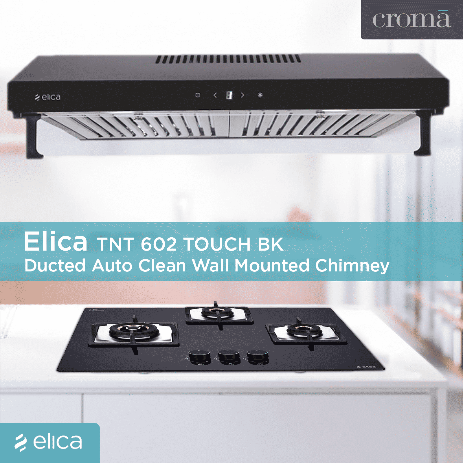 elica TNT 602 Touch BK 60cm 670m3/hr Ducted Auto Clean Wall Mounted Chimney with Touch Control Panel (Black)_5