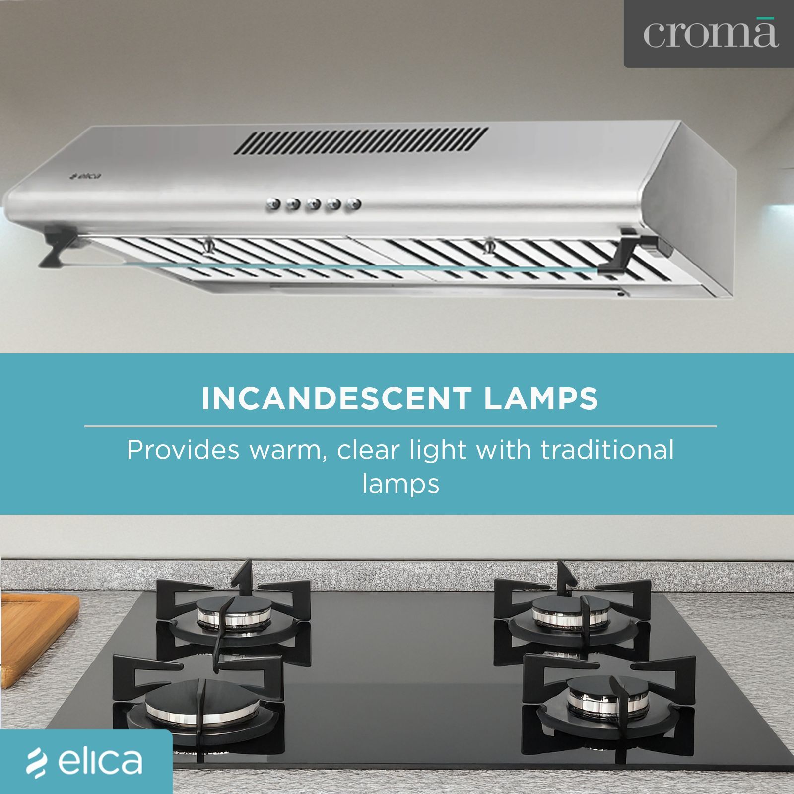 elica CBF 602 SS 60cm 670m3/hr Ducted Wall Mounted Chimney with Push Button Control (Stainless Steel)_6