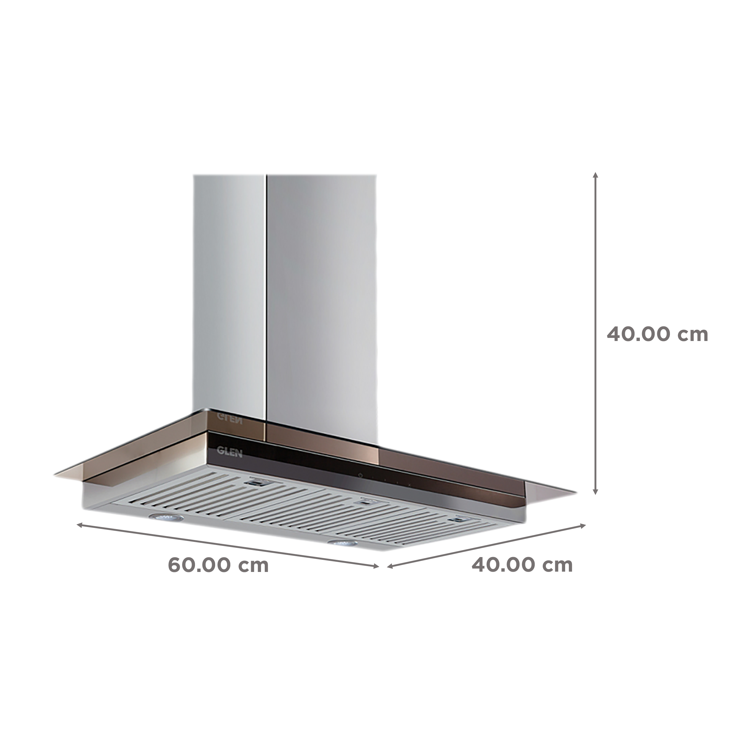 GLEN GL 6062 TS 60cm 1250m3/hr Ductless Ceiling Mounted Chimney with Touch Control Sensor (Silver)_2