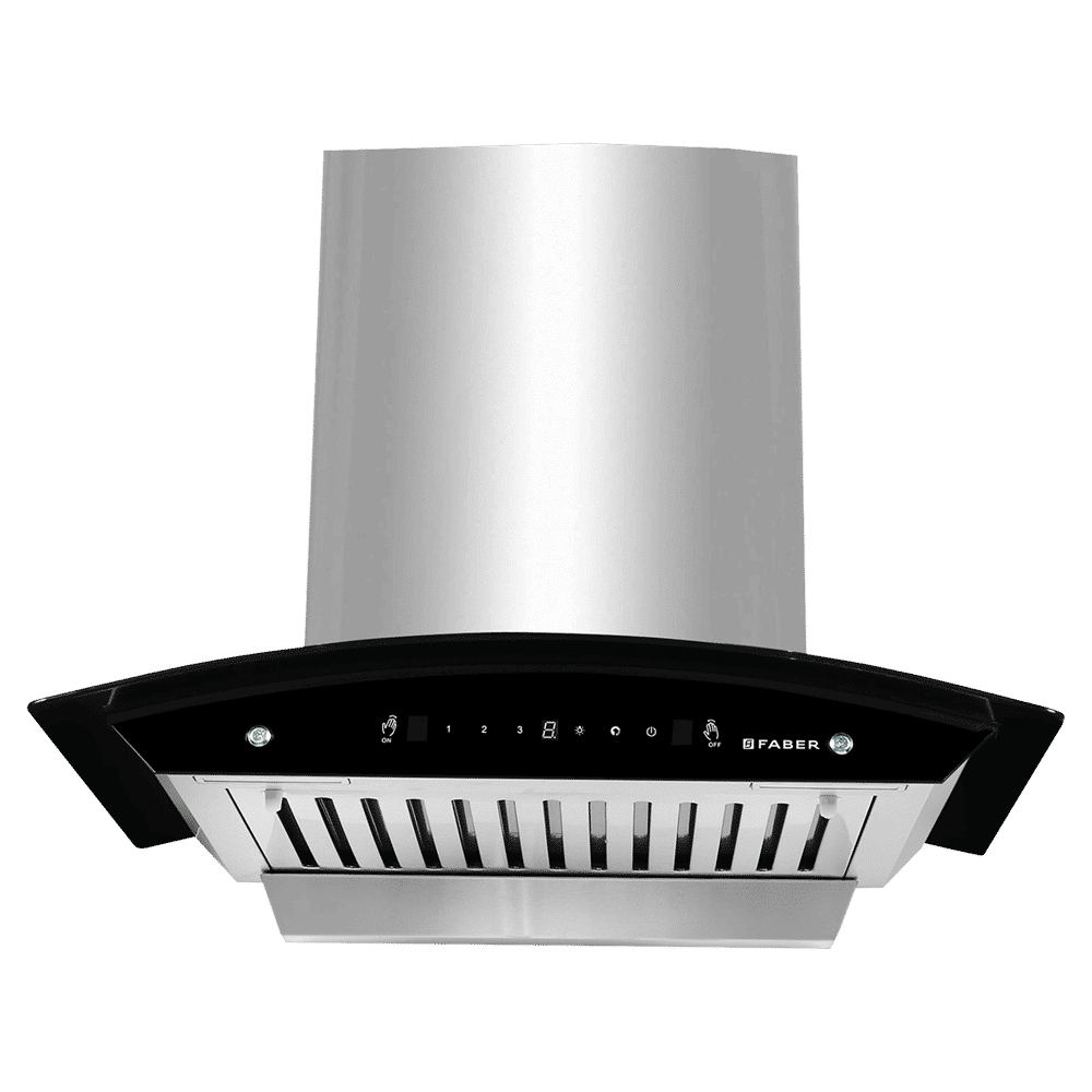 FABER Zest 60cm 1100m3/hr Ducted Auto Clean Wall Mounted Chimney with Baffle Filter (Silver)_1