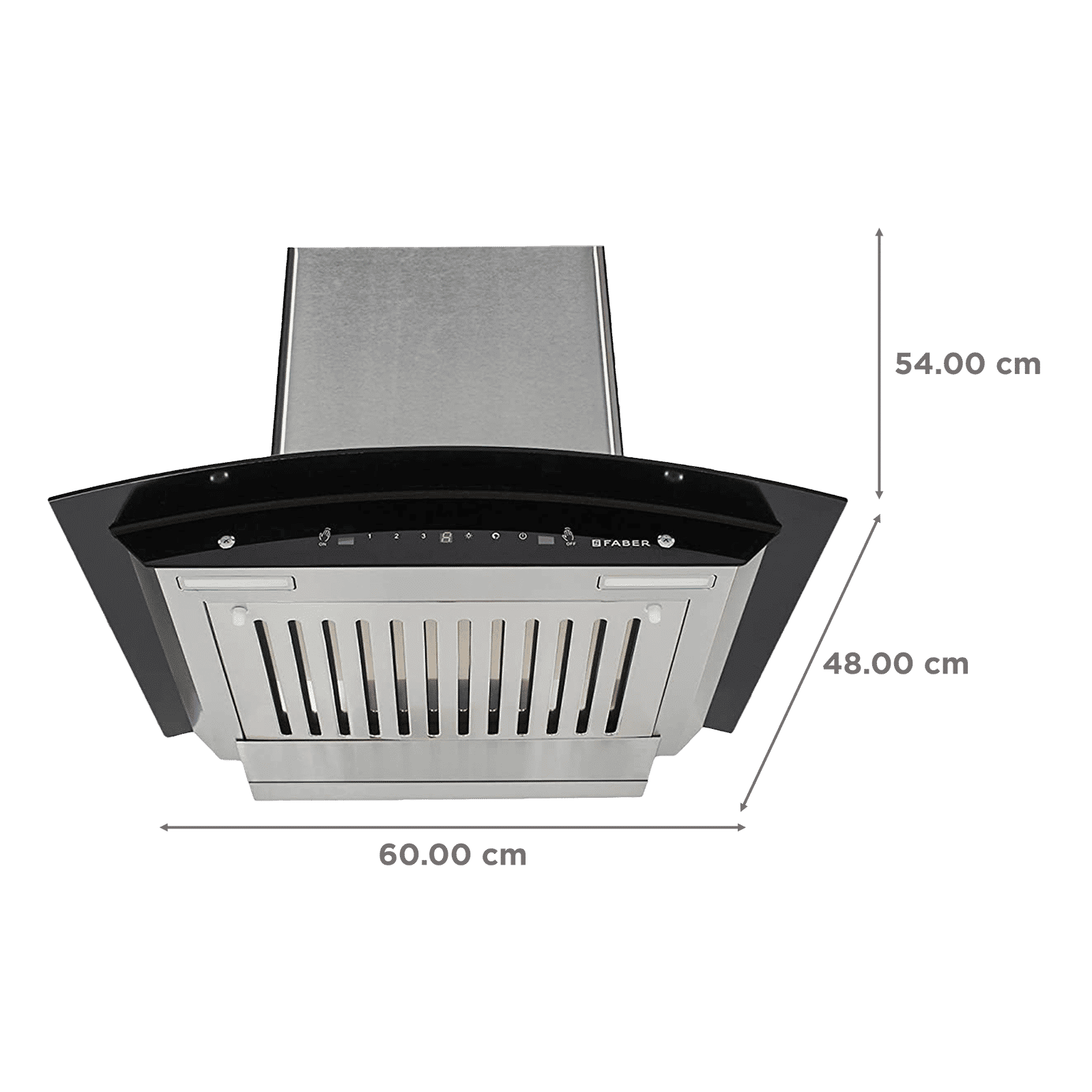 FABER Zest 60cm 1100m3/hr Ducted Auto Clean Wall Mounted Chimney with Baffle Filter (Silver)_2