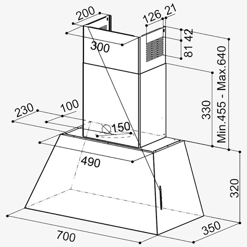 FABER Chloe Evo Plus Old 75cm 1000m3/hr Ducted Wall Mounted Chimney with Cassette Filter (Copper)_9