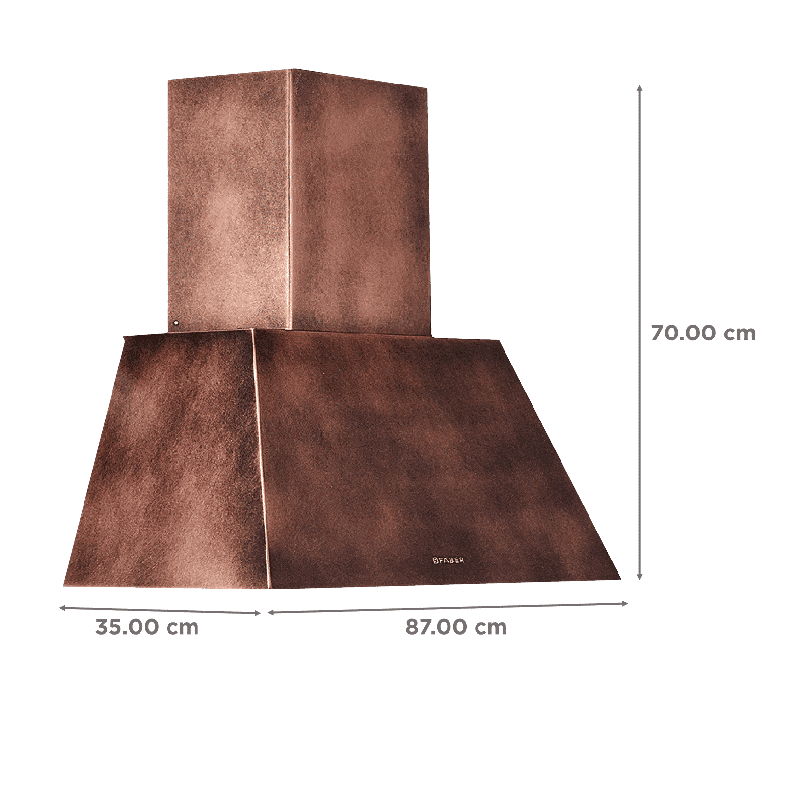 FABER Chloe Evo Plus Old 75cm 1000m3/hr Ducted Wall Mounted Chimney with Cassette Filter (Copper)_2