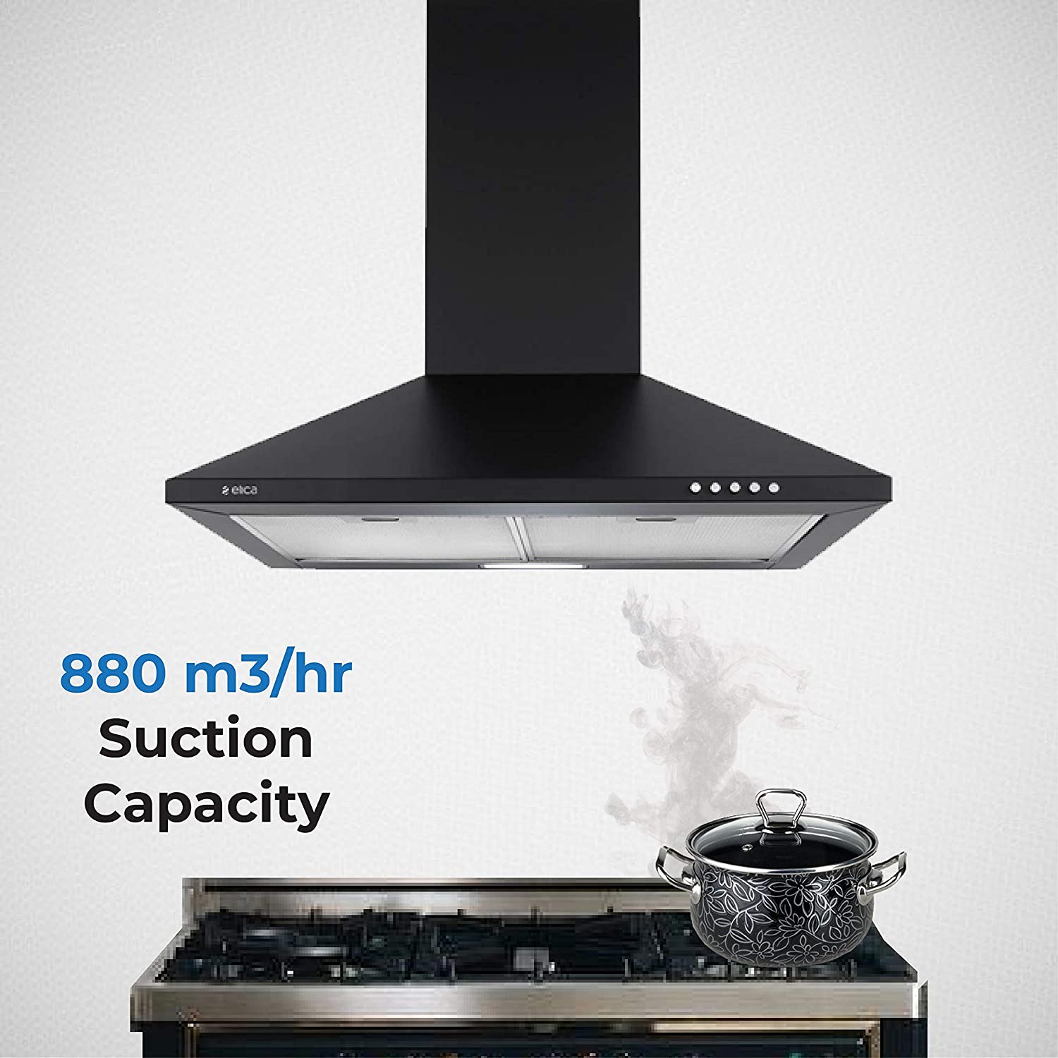 elica STRIP CF 60 NERO 60cm 880m3/hr Ducted Wall Mounted Chimney with Push Button Control (Black)_9