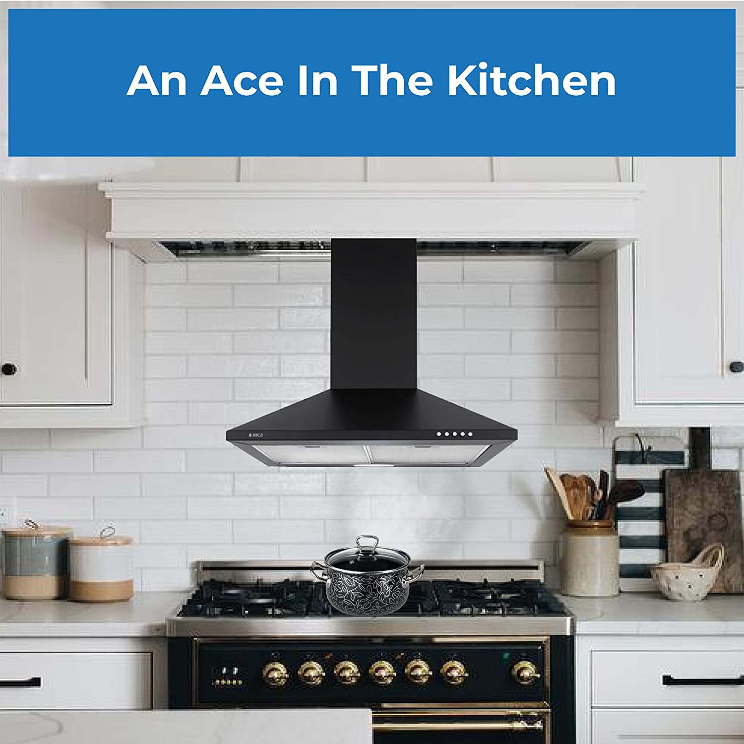 elica STRIP CF 60 NERO 60cm 880m3/hr Ducted Wall Mounted Chimney with Push Button Control (Black)_10