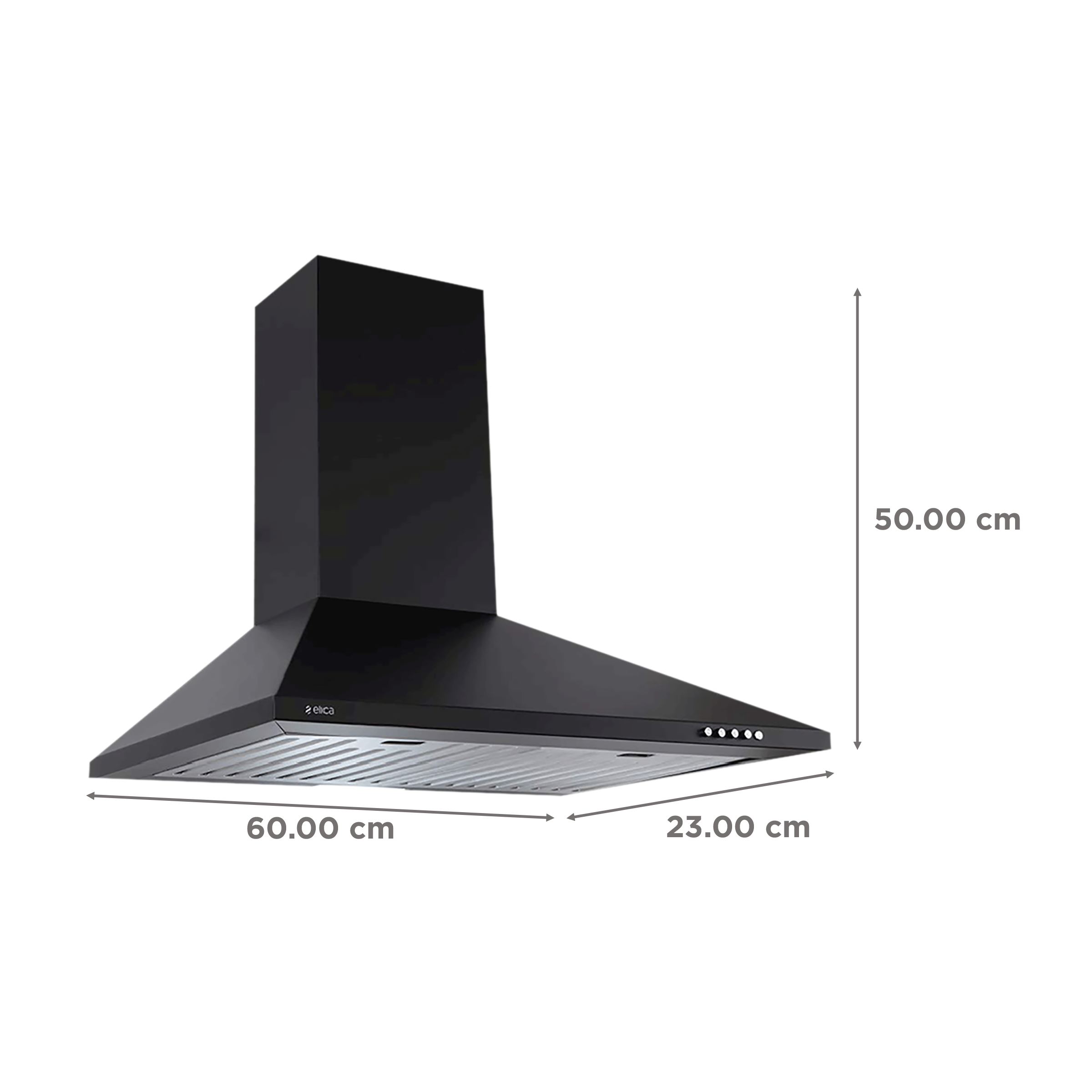 elica STRIP CF 60 NERO 60cm 880m3/hr Ducted Wall Mounted Chimney with Push Button Control (Black)_2