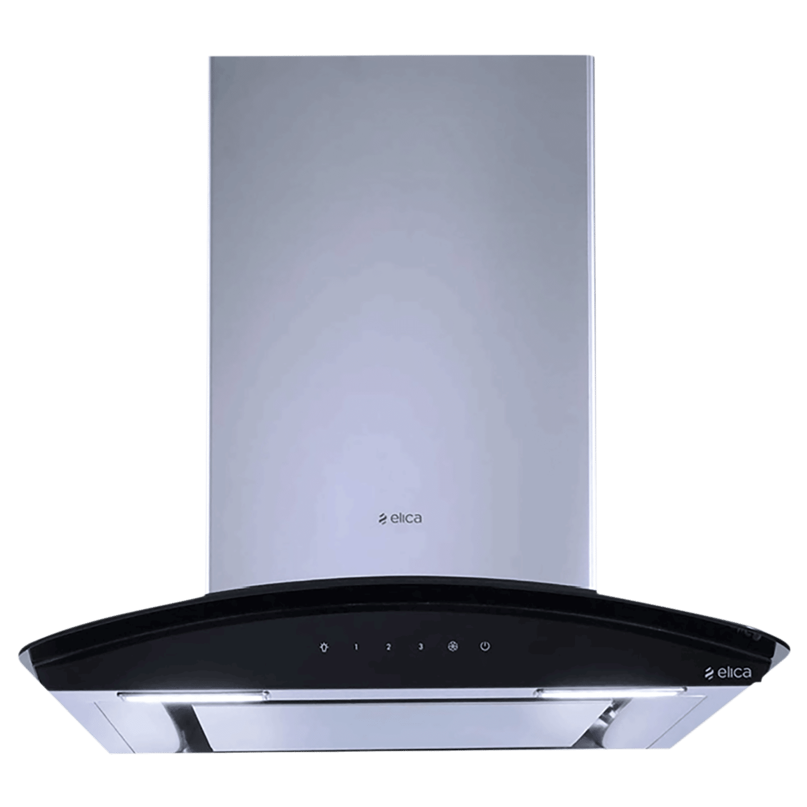 elica GLACE EDS HE LTW 60 BK NERO T4V LED 60cm 1010m3/hr Ducted Wall Mounted Chimney with Touch Control Panel (Silver)_1
