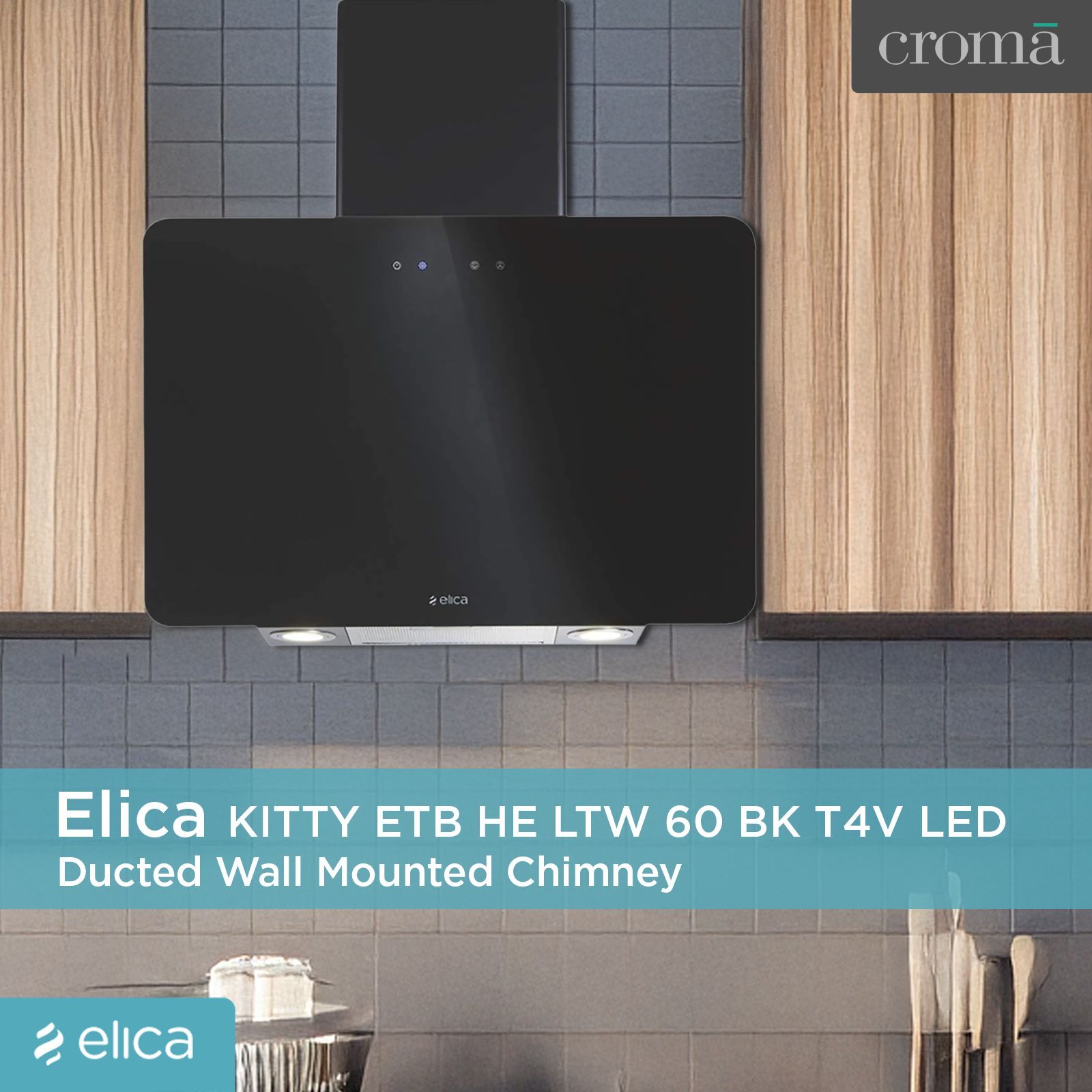 elica KITTY ETB HE LTW 60 BK T4V LED 60cm 1220m3/hr Ducted Wall Mounted Chimney with Monobloc Glass Design (Black) elica KITTY ETB HE LTW 60 BK T4V LED 60cm 1220m3/hr Ducted Wall Mounted Chimney with Monobloc Glass Design (Black)_6