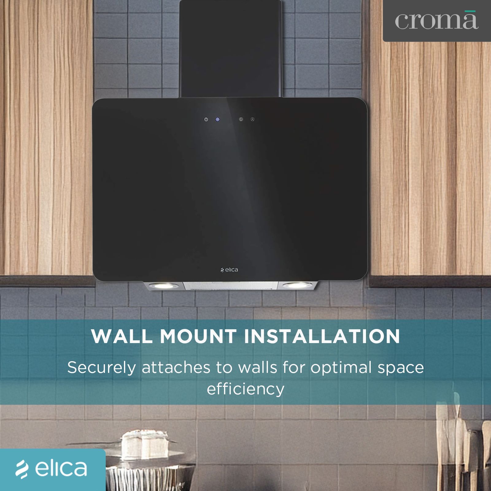 elica KITTY ETB HE LTW 60 BK T4V LED 60cm 1220m3/hr Ducted Wall Mounted Chimney with Monobloc Glass Design (Black) elica KITTY ETB HE LTW 60 BK T4V LED 60cm 1220m3/hr Ducted Wall Mounted Chimney with Monobloc Glass Design (Black)_10